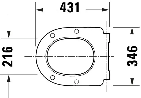Duravit Univ.WC-Sitz D-shaped Tief 438mm Ülap Absenkaut. abnehmb. Scharn. Edelst. We