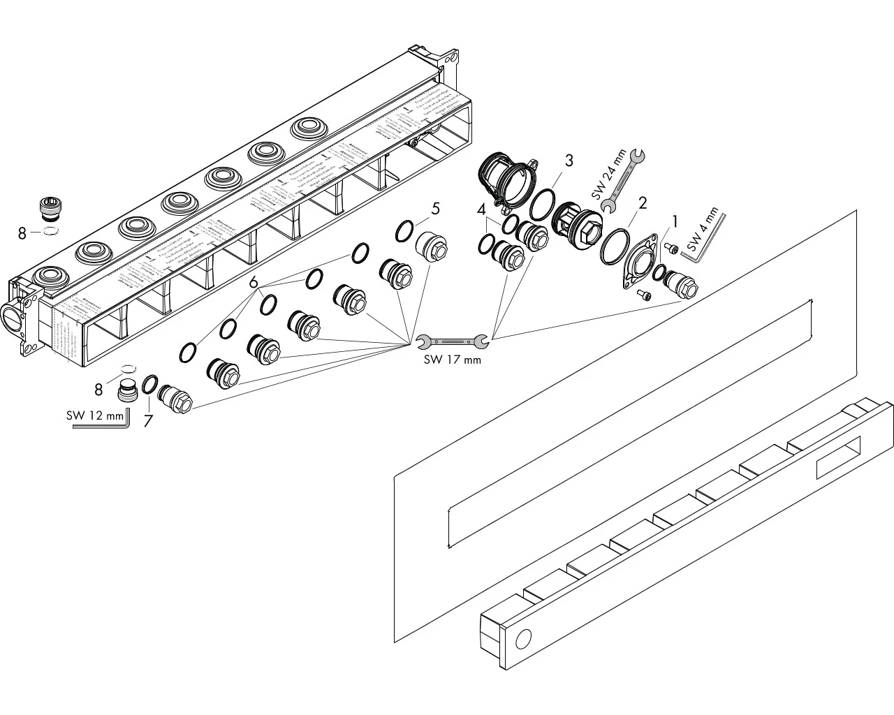 Grundset Axor Thermostatmodul Select 5 Verbraucher