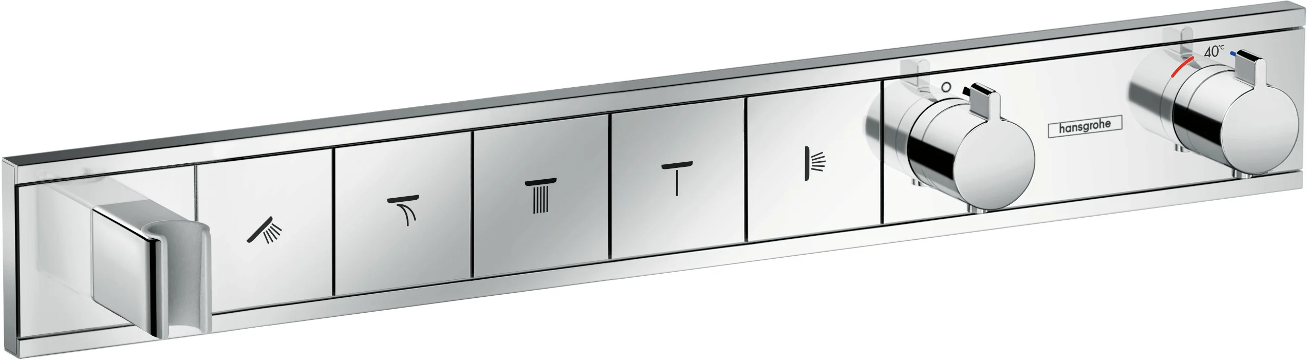 Hansgrohe RainSelect Thermostat Unterputzset mit 5 Verbrauchern und integriertem Brausehalter in Chrom