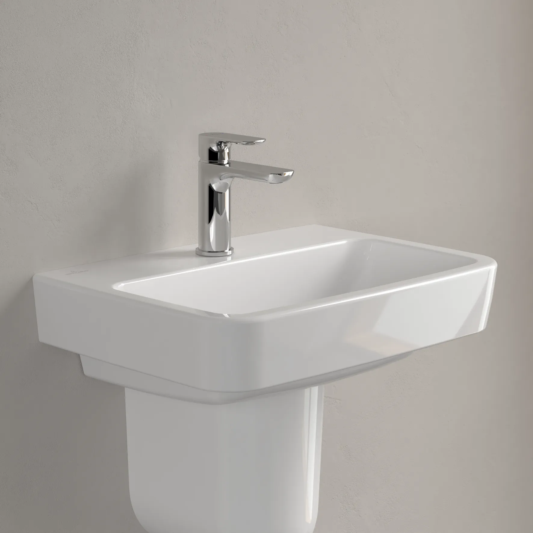 Villeroy & Boch Handwaschbecken „O.novo“ 500 × 370 × 160 mm, für Becken mittig, mit Hahnlochbohrung, Hahnlochposition mittig in Weiß Alpin Villeroy & Boch Handwaschbecken „O.novo“ 500 × 370 × 160 mm, für Becken mittig, mit Hahnlochbohrung, Hahnlochposition mittig in Weiß Alpin