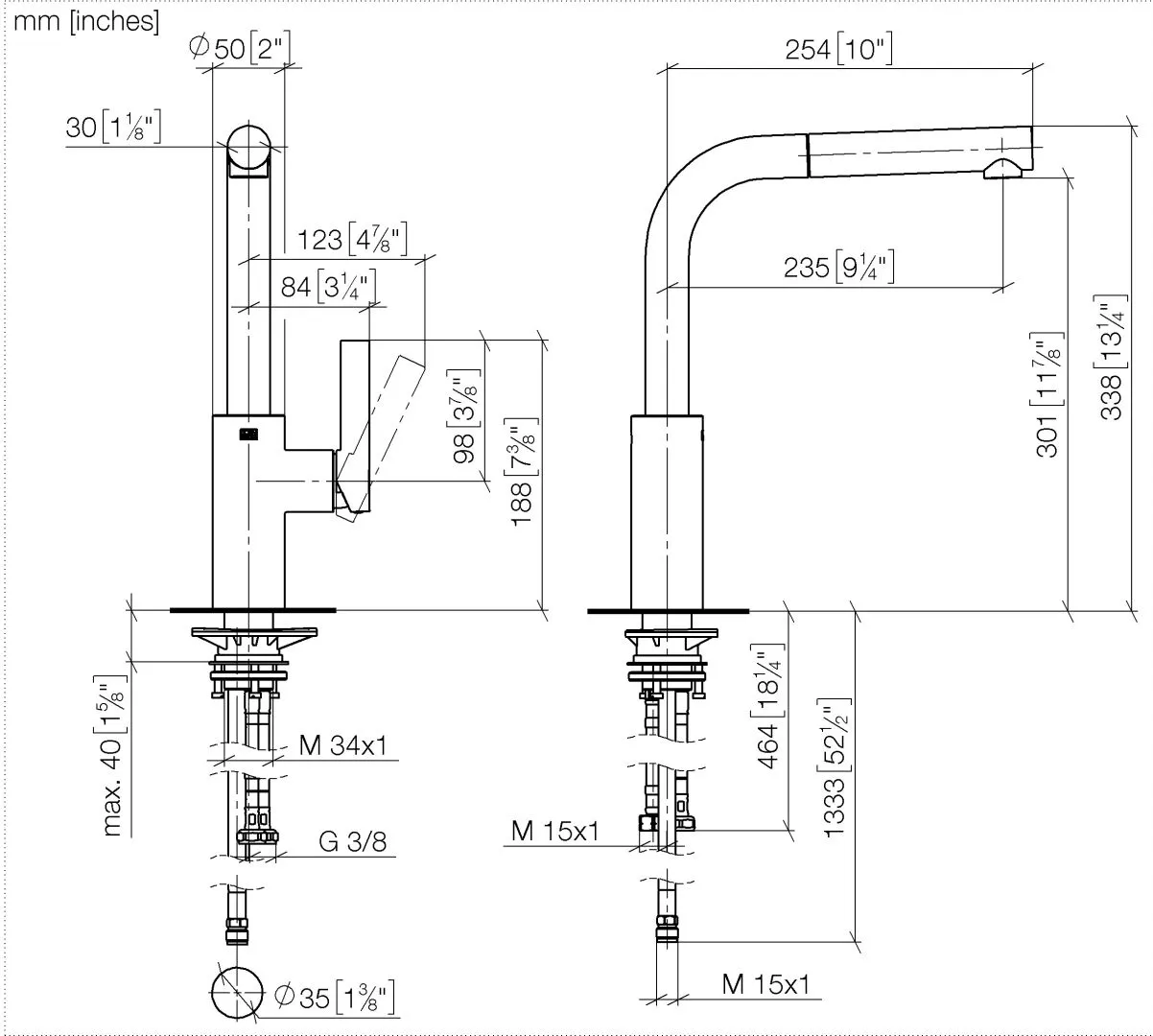 Einhebelmischer Pull-out ELIO Chrom 33840790