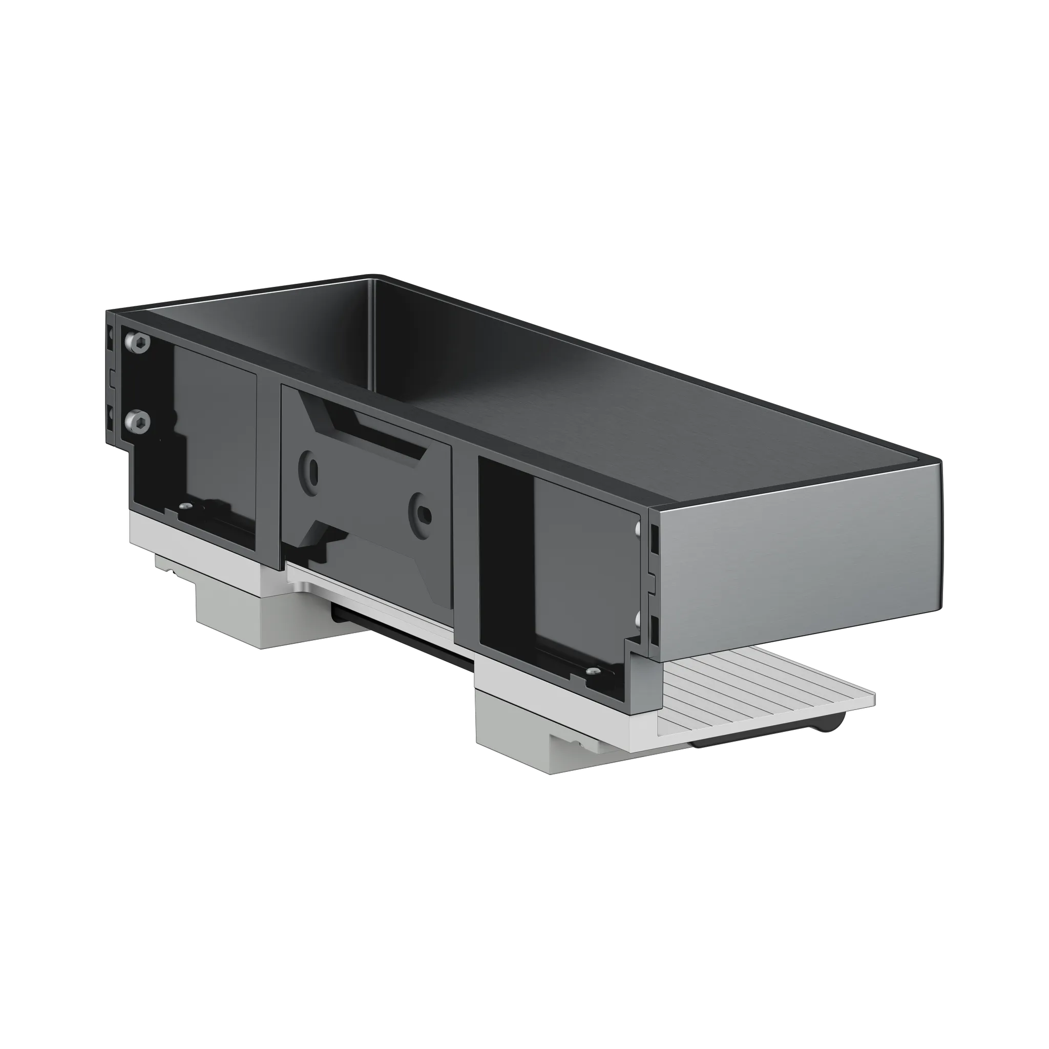 Edition 11 11159130000 Duschkorb mit Glasabzieher silber-elox./Schwarzchrom geb. Edition 11 11159130000 Duschkorb mit Glasabzieher silber-elox./Schwarzchrom geb.