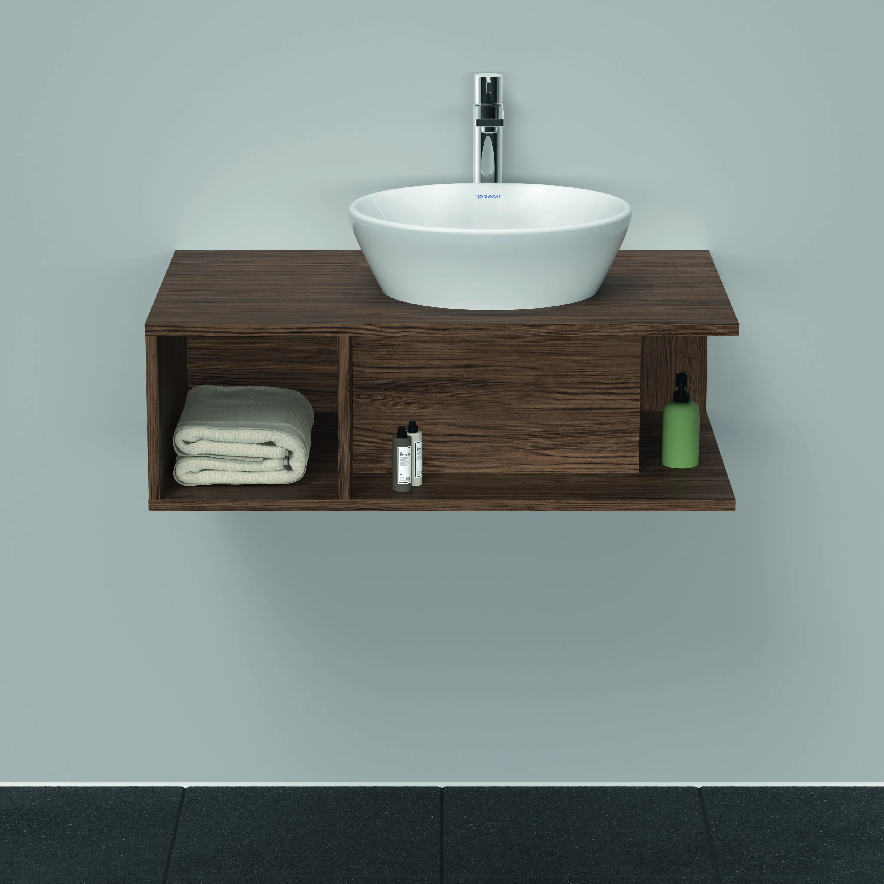 Duravit Waschtischunterschrank wandhängend „D-Neo“ 80 × 26 × 55 cm in Nussbaum Dunkel Duravit Waschtischunterschrank wandhängend „D-Neo“ 80 × 26 × 55 cm in Nussbaum Dunkel