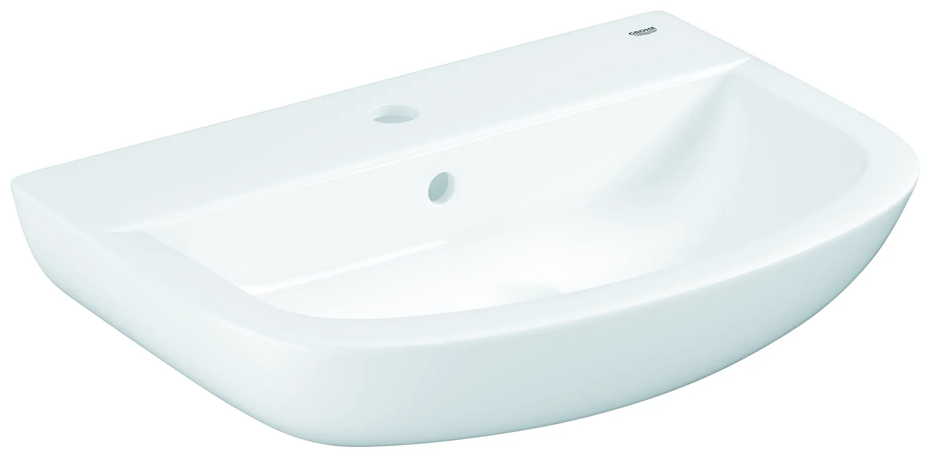 Waschtisch Bau Keramik 39440, wandhängend, 553 x 386 mm, 1 Hahnloch, mit Überlauf, aus Sanitärkeramik, alpinweiß Waschtisch Bau Keramik 39440, wandhängend, 553 x 386 mm, 1 Hahnloch, mit Überlauf, aus Sanitärkeramik, alpinweiß