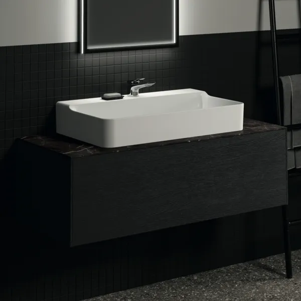 Ideal Standard Waschtischunterschrank „Conca“ 120 × 36 × 50,5 cm Eiche geflammt Furnier