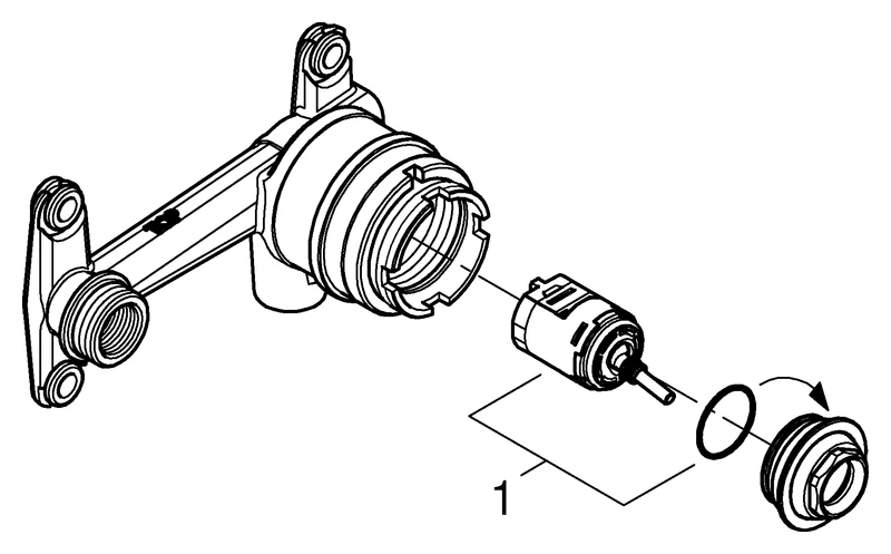 Joystick Unterputz-Einbaukörper 23429, DN 15, für 2-Loch-Waschtischbatterien, Wandeinbau