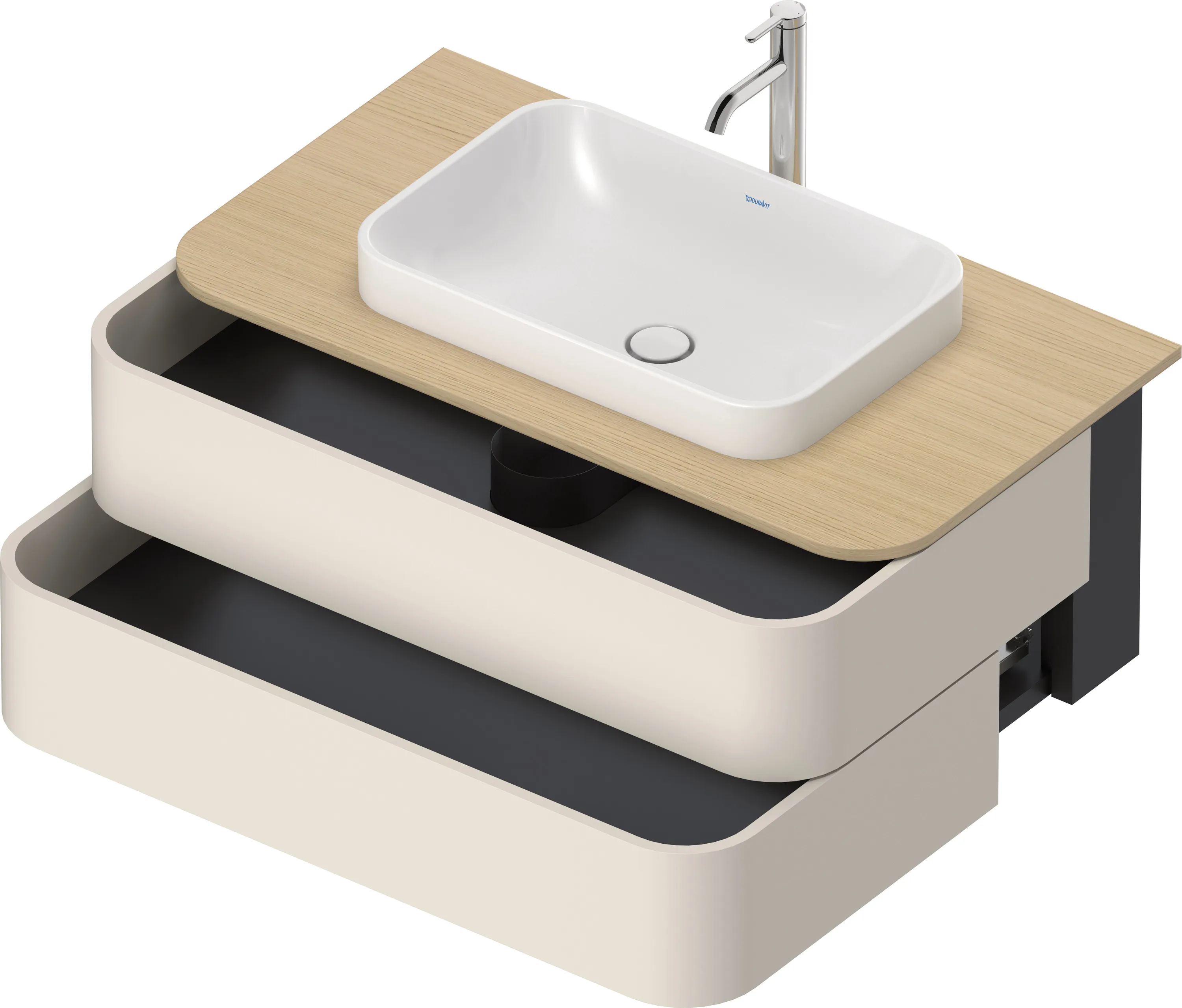Duravit Waschtischunterschrank wandhängend „Happy D.2 Plus“ 100 × 40,8 × 55 cm Nordic Weiß Seidenmatt Duravit Waschtischunterschrank wandhängend „Happy D.2 Plus“ 100 × 40,8 × 55 cm Nordic Weiß Seidenmatt