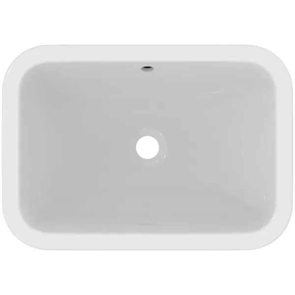 Ideal Standard Unterbau-Waschtisch Connect, rechteckig, ohne Hahnloch, mit Überlauf, Weiß