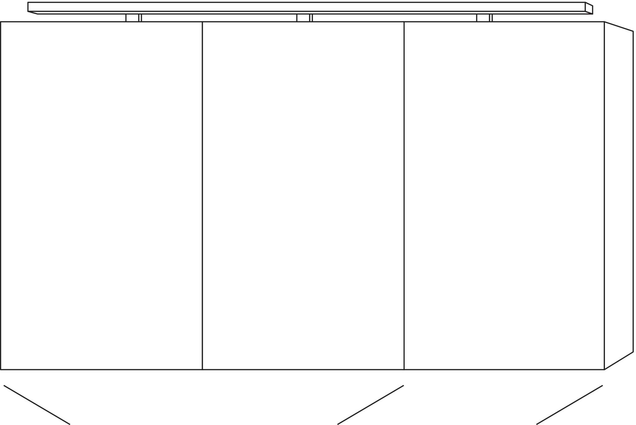 Sanipa Wandvorbau Spiegelschrank „Milla“ 1300 × 750 × 149 mm in Anthrazit (matt)