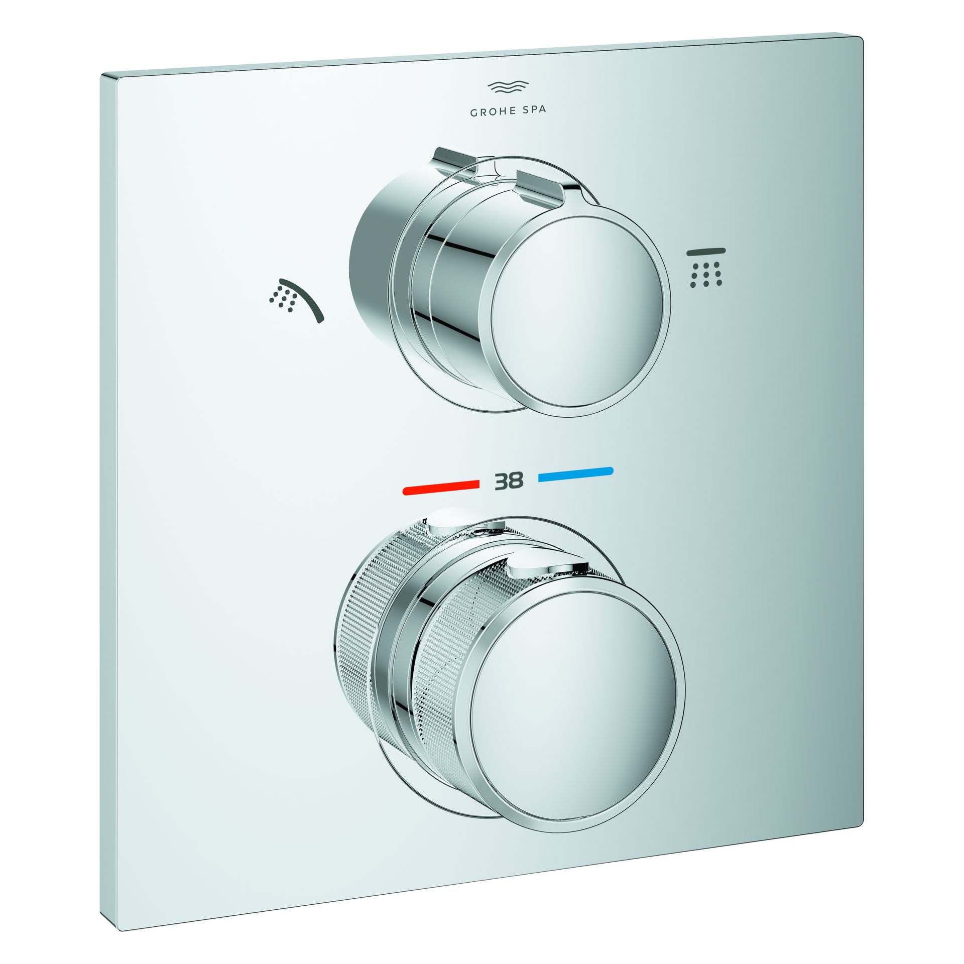 Thermostat-Brausebatterie Allure 29181_2, integrierte 2-Wege-Umstellung, Fertigmontageset für Rapido SmartBox, chrom