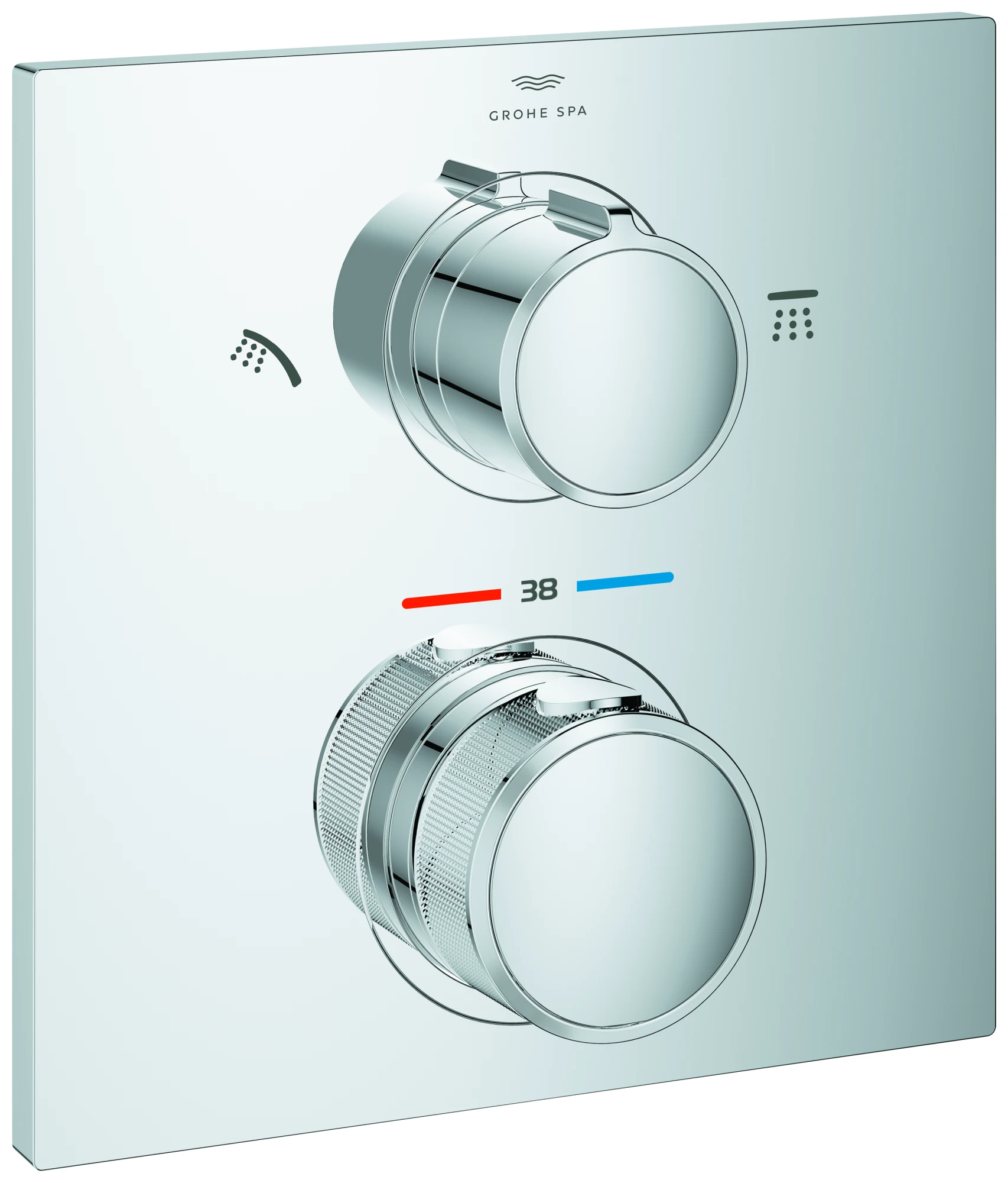 Thermostat-Brausebatterie Allure 29181_2, integrierte 2-Wege-Umstellung, Fertigmontageset für Rapido SmartBox, chrom