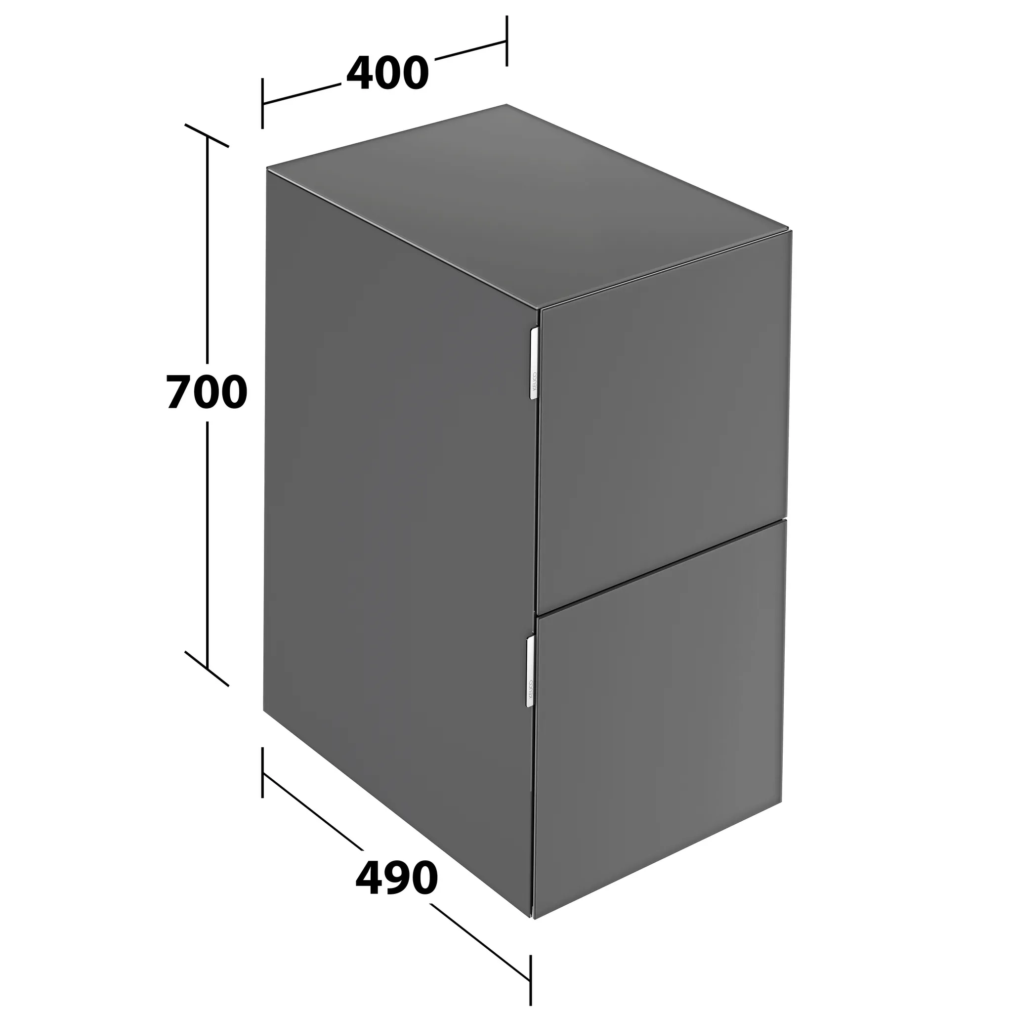 KEUCO Sideboard mit Auszügen „Edition 11 Art“ Smoke (Glas, satiniert), Smoke (Glas, satiniert), mit Beleuchtung 40 × 70 × 49 cm