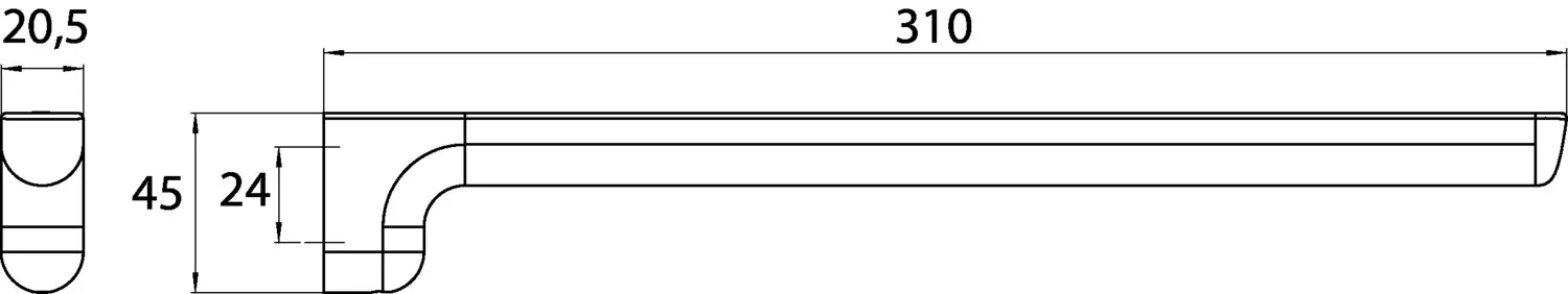 emco Handtuchhalter starr1-armig, 310mm, chrom emco Handtuchhalter starr1-armig, 310mm, chrom