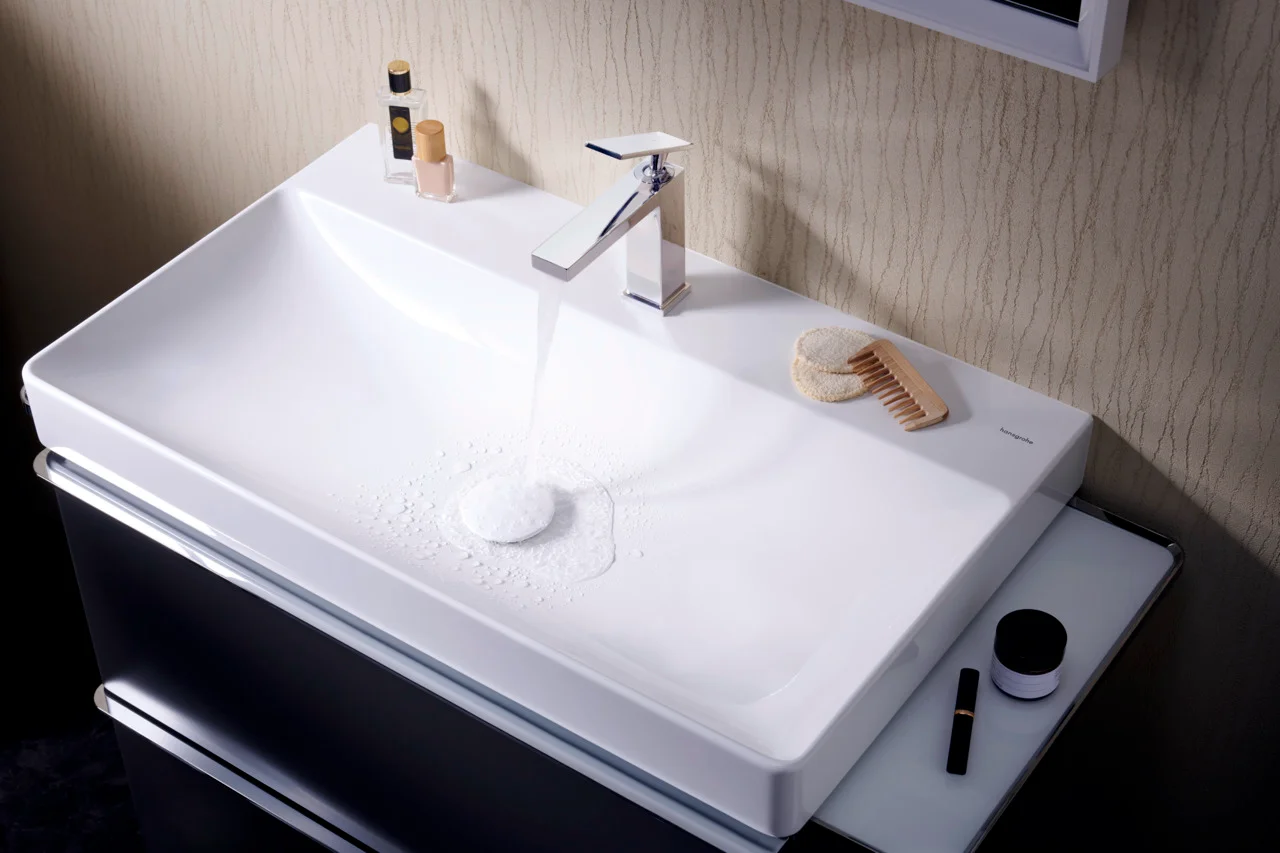 Hansgrohe Tecturis E Einhebel-Waschtischmischer 110 CoolStart EcoSmart+ mit Zugstangen-Ablaufgarnitur, Chrom