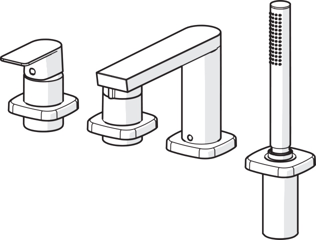 HansaSTELA Wannenarmatur Einhebelmischer Fertigmontageset für Wanne/Brause HansaSTELA 5730 Rosette soft edge Chrom HansaSTELA Wannenarmatur Einhebelmischer Fertigmontageset für Wanne/Brause HansaSTELA 5730 Rosette soft edge Chrom