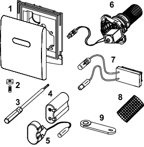 TECEplanus Elektronik Urinal 6 V-Batterie Edelstahl gebürstet