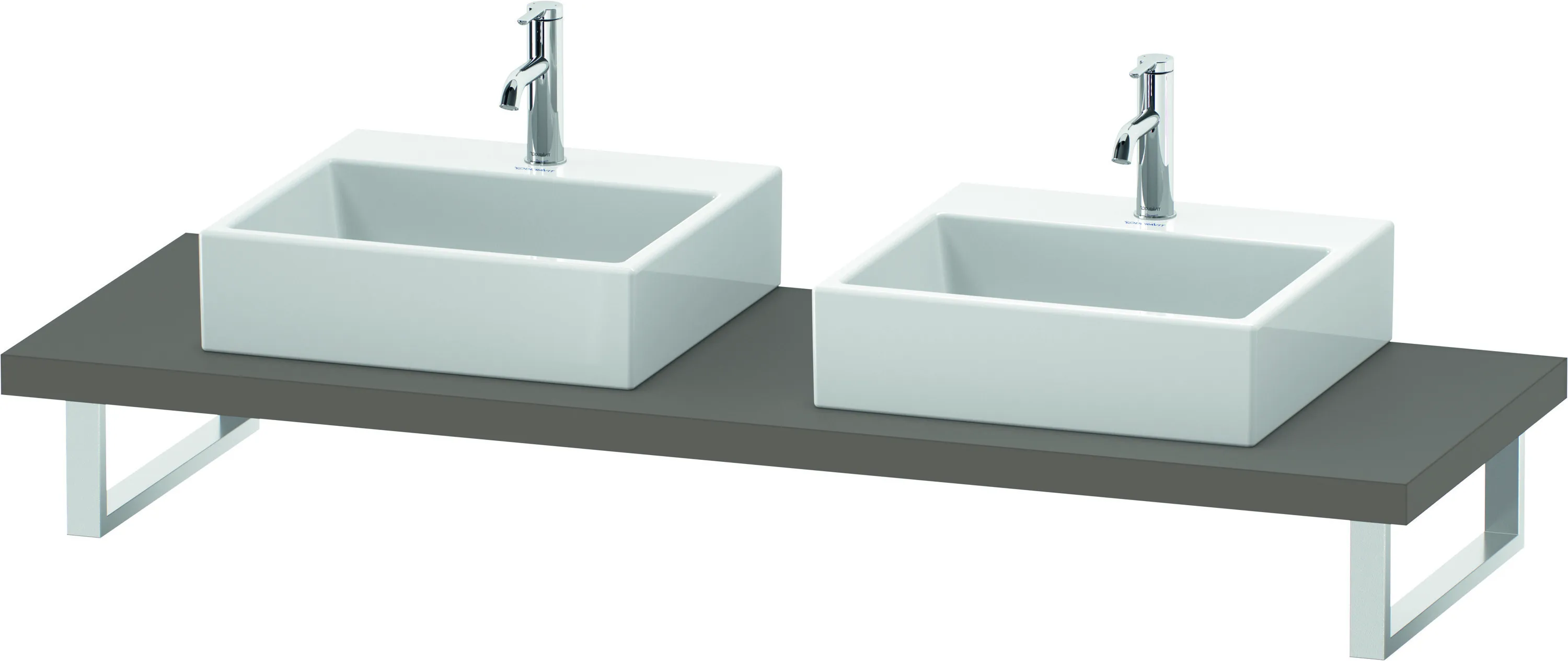 Duravit Konsole „DuraStyle“, links und rechts in Basalt Matt Ausschnitte: 2 / Farbe: Basalt Matt / Größe: 80 × 55 × 4,5 cm