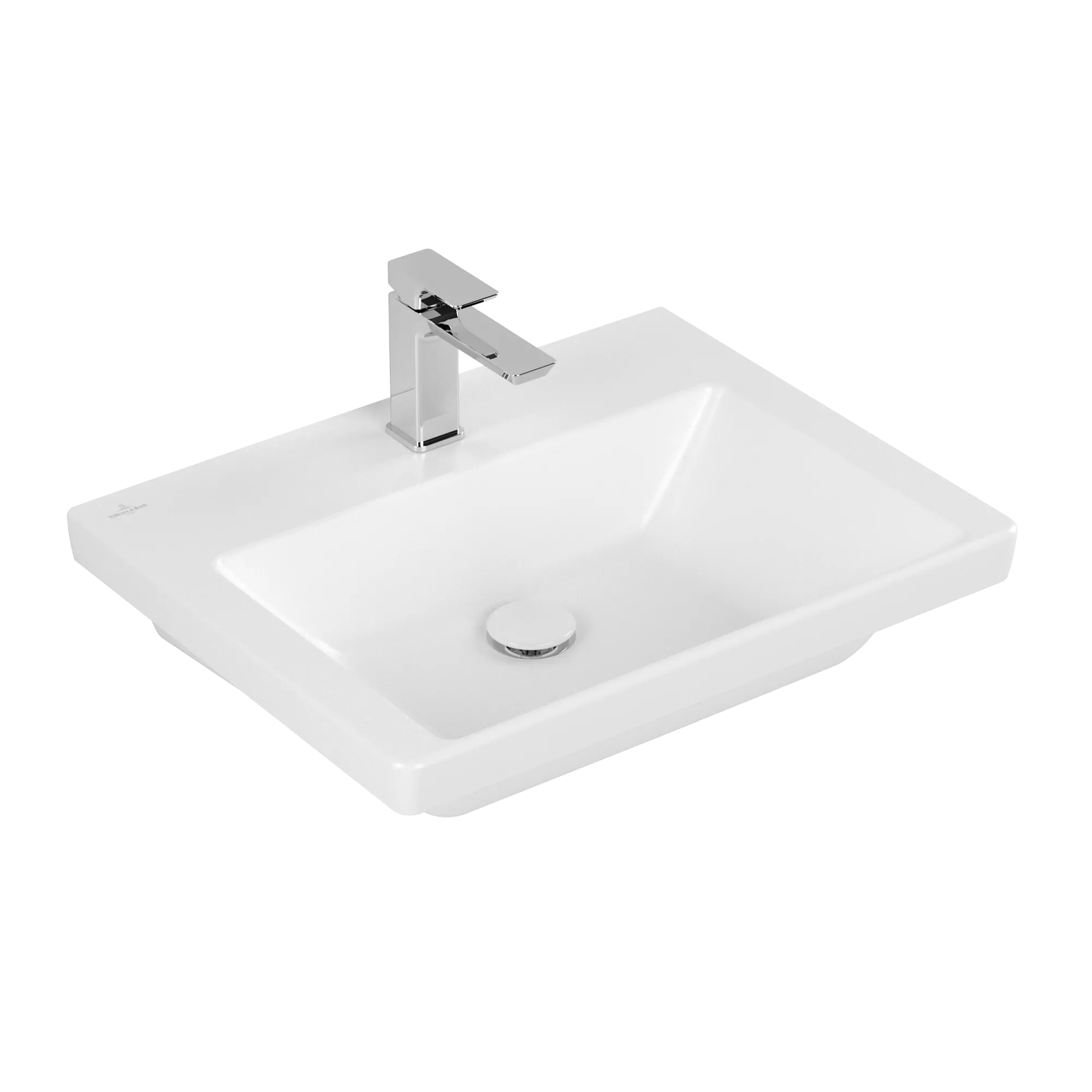 Villeroy & Boch Schrankwaschtisch Subway 3.0 4A706L, Stone White CeramicPlus, 600x470x165mm, TitanCeram, matt, Wandmontage Villeroy & Boch Schrankwaschtisch Subway 3.0 4A706L, Stone White CeramicPlus, 600x470x165mm, TitanCeram, matt, Wandmontage