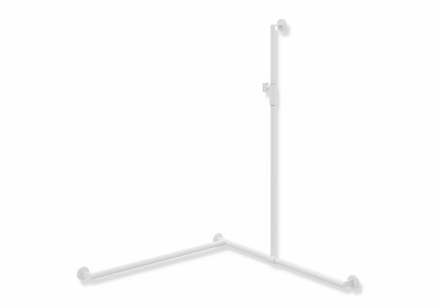 HEWI Haltegriff Ausführung links „System 900“ in Weiß tiefmatt / Hellgrau matt, Befestigung verdeckt