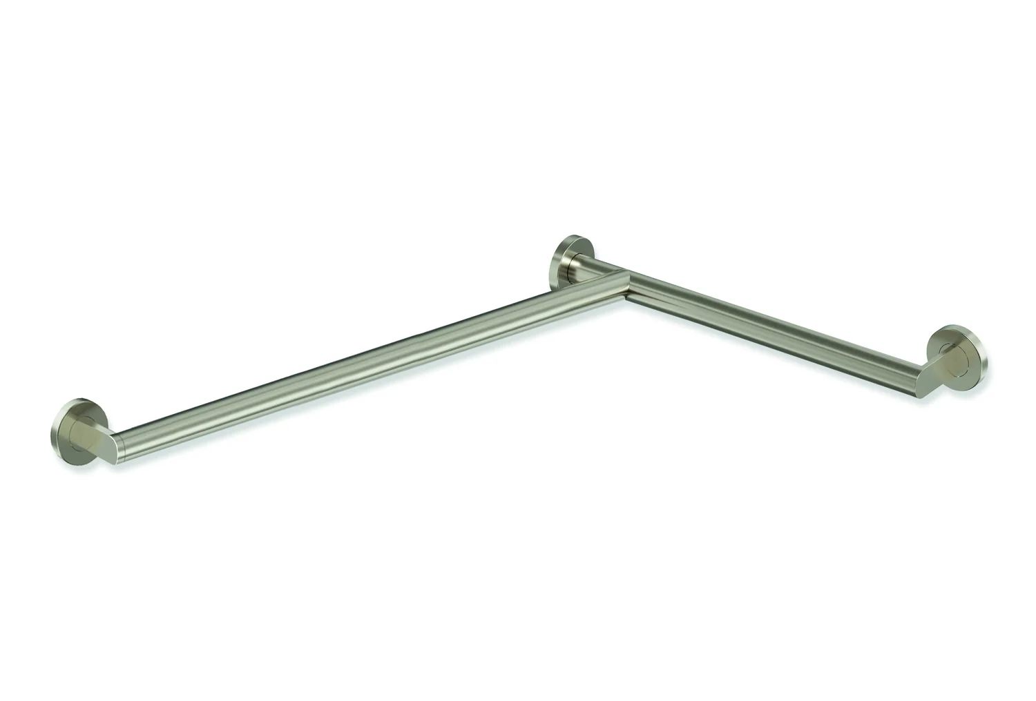 HEWI System 900 Duschhandlauf, links, Edelstahl PVD nickel gebü., 647mm x 70mm