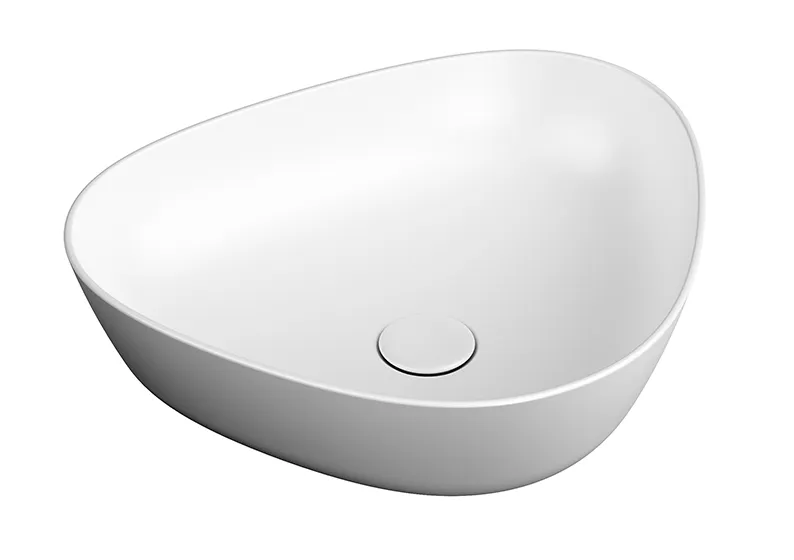 VitrA Plural Aufsatzschale flach asymmetrisch 47 x 40 x 13 cm Edelweiß mit Oberflächenveredelung VitrA Clean