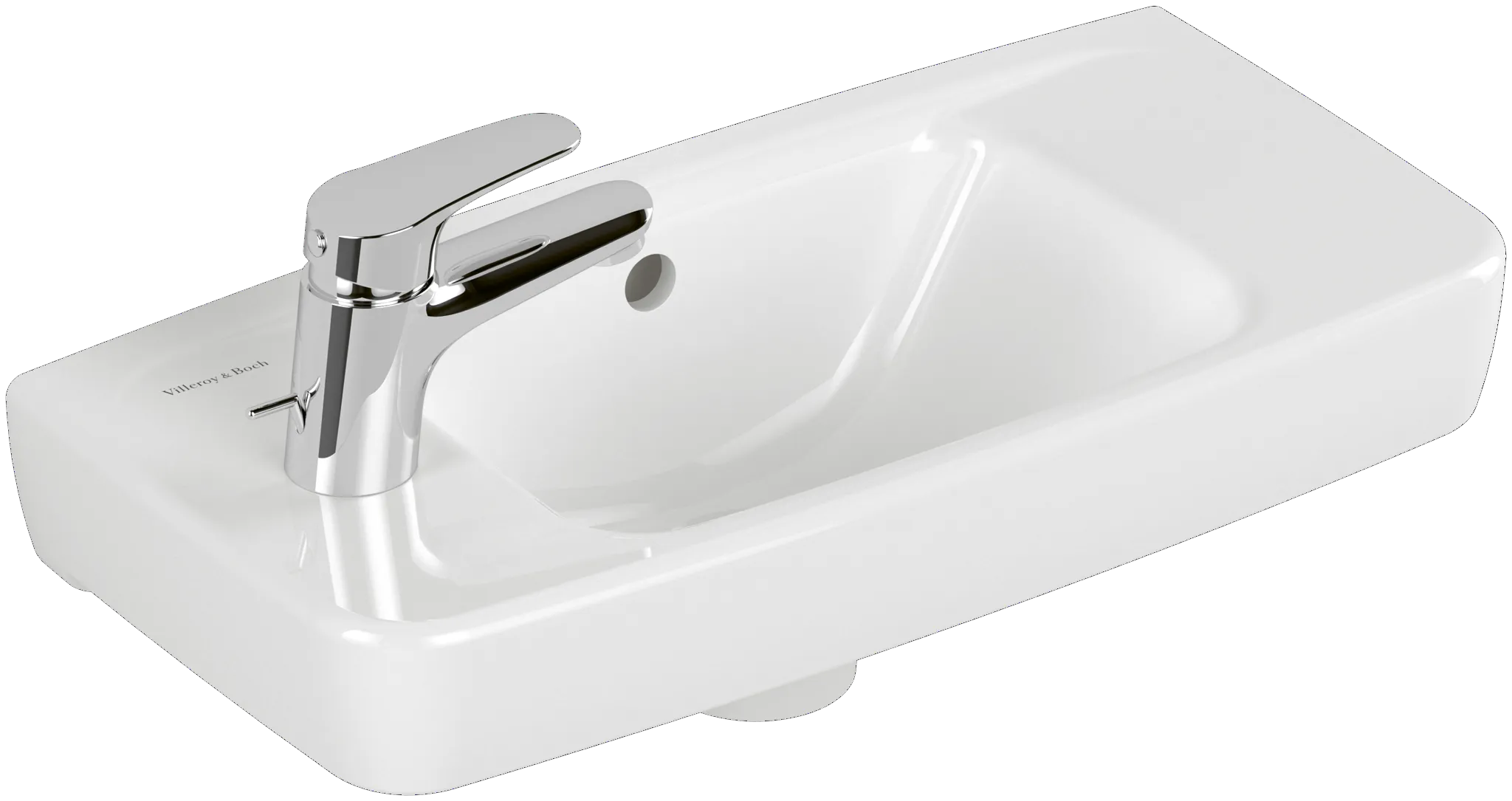 Villeroy & Boch Waschbecken „Newo“ 500 × 240 × 145 mm, Hahnlochposition rechts