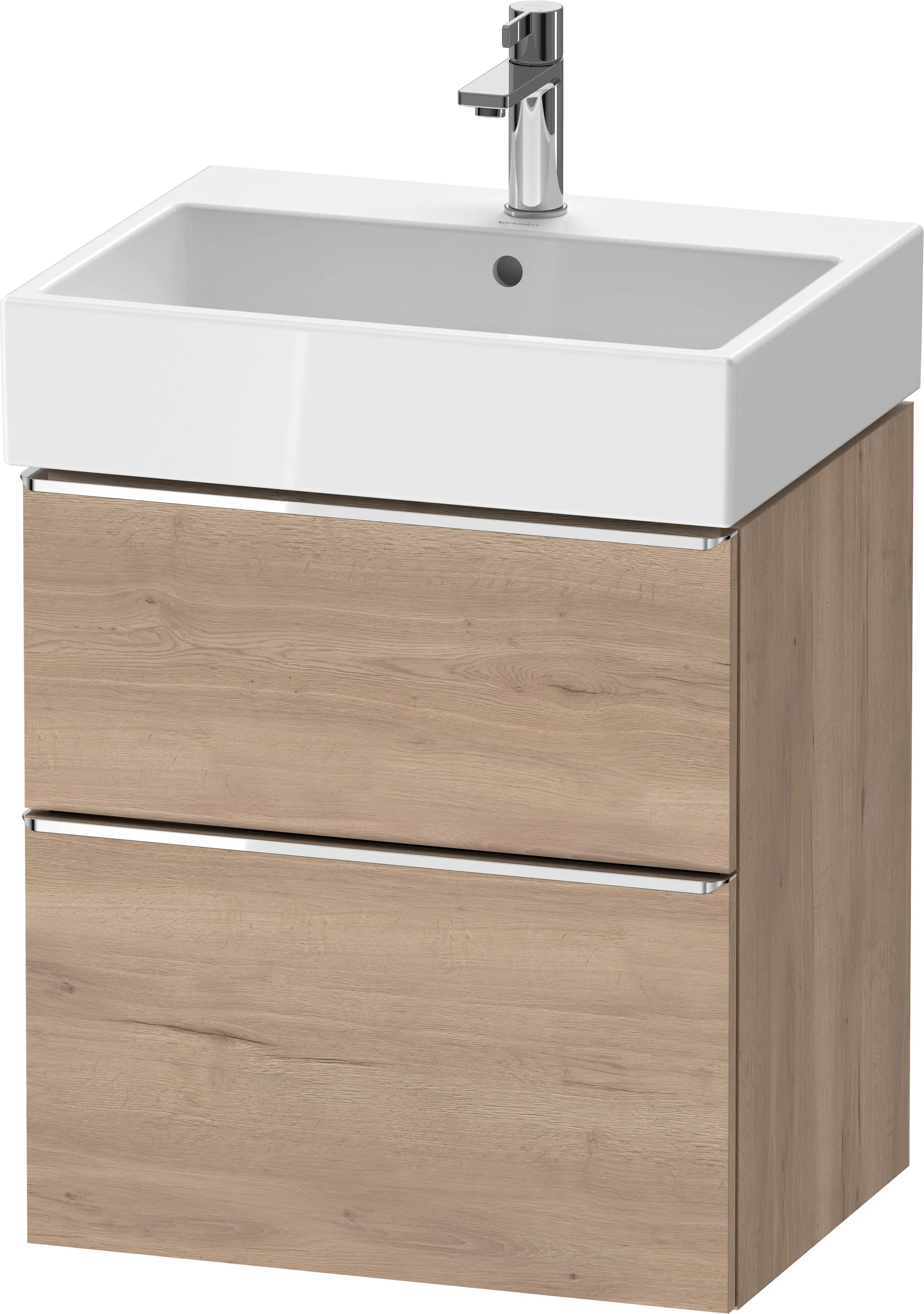 Duravit Waschtischunterschrank wandhängend „D-Neo“ 58,4 × 62,5 × 44,2 cm Eiche Marmoriert