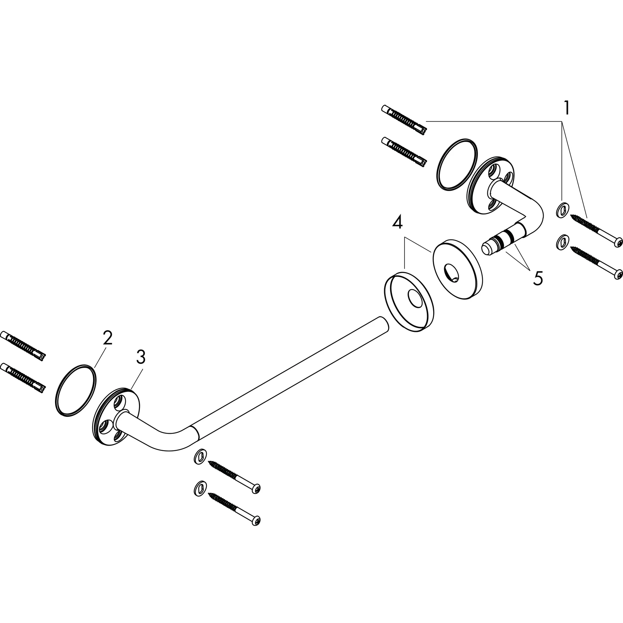 Hansgrohe AXOR Universal Circular Haltestange, Chrom