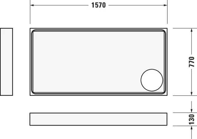 Duravit rechteck Duschwanne „Starck Slimline“ 160 × 80 cm 