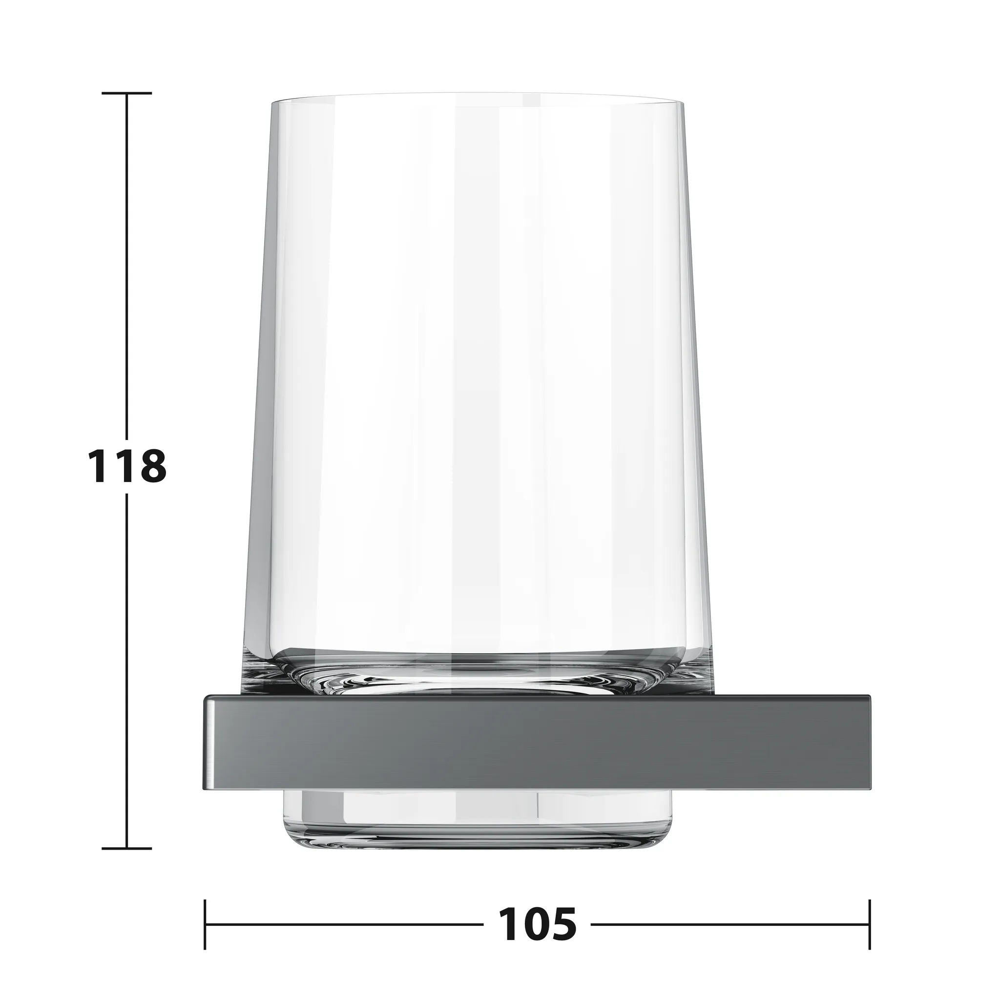 KEUCO EDITION 11 Glashalter mit Echtkristall-Glas Schwarzchrom gebürstet KEUCO EDITION 11 Glashalter mit Echtkristall-Glas Schwarzchrom gebürstet