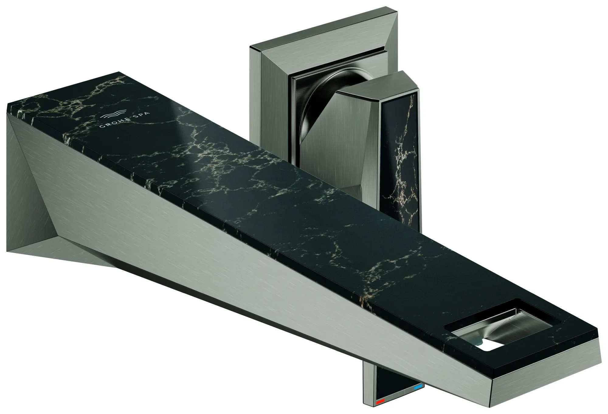 2-Loch-Waschtischbatterie Allure Brilliant Private Collection 29521, Wandmontage, Fertigmontageset für 23 200, Griff mit Vanilla Noir Ceasarstone, chrom 2-Loch-Waschtischbatterie Allure Brilliant Private Collection 29521, Wandmontage, Fertigmontageset für 23 200, Griff mit Vanilla Noir Ceasarstone, chrom