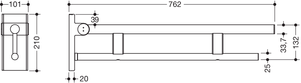 HEWI Stützklappgriff „System 900“