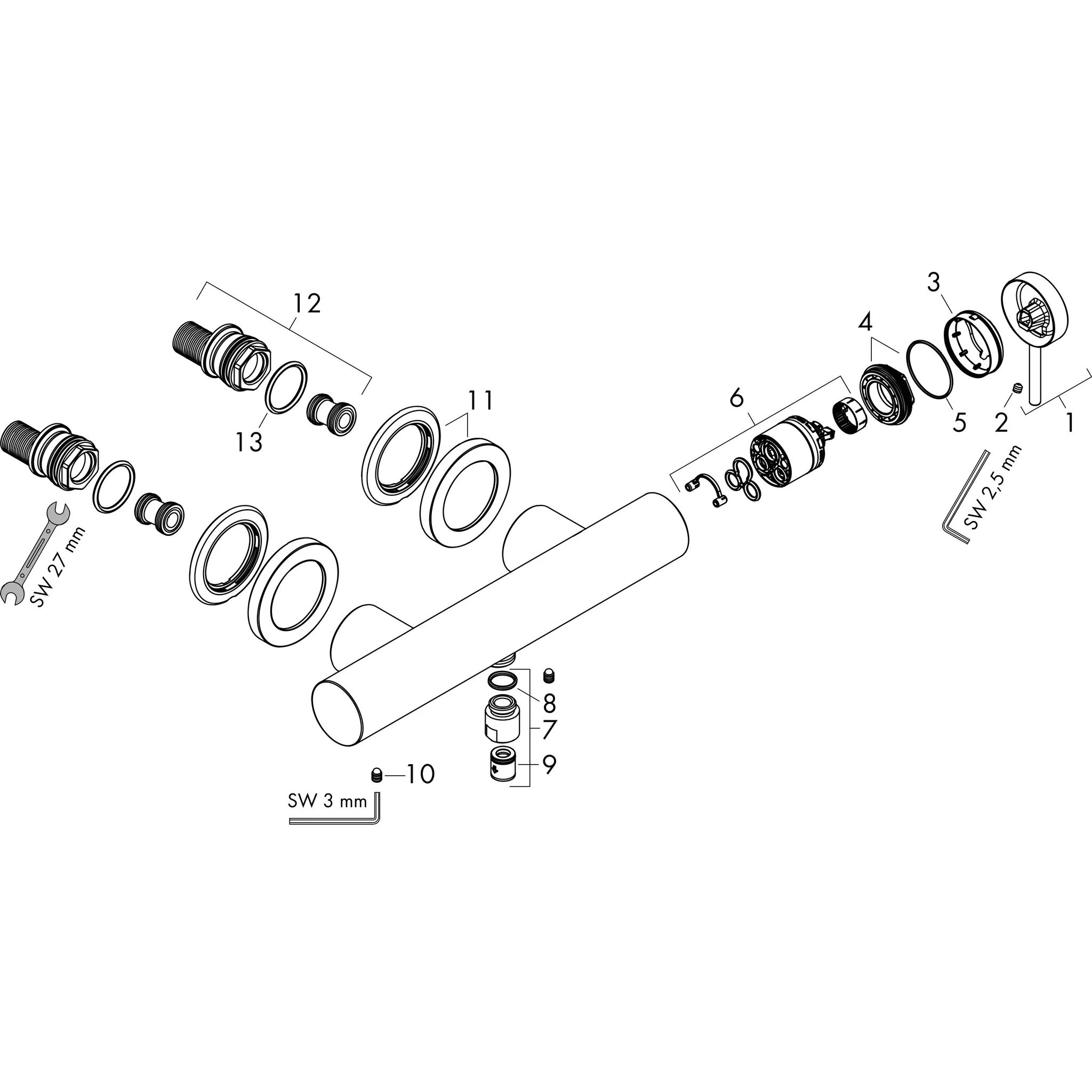 Hansgrohe Tecturis S Einhebel-Brausemischer Aufputz, Chrom Hansgrohe Tecturis S Einhebel-Brausemischer Aufputz, Chrom