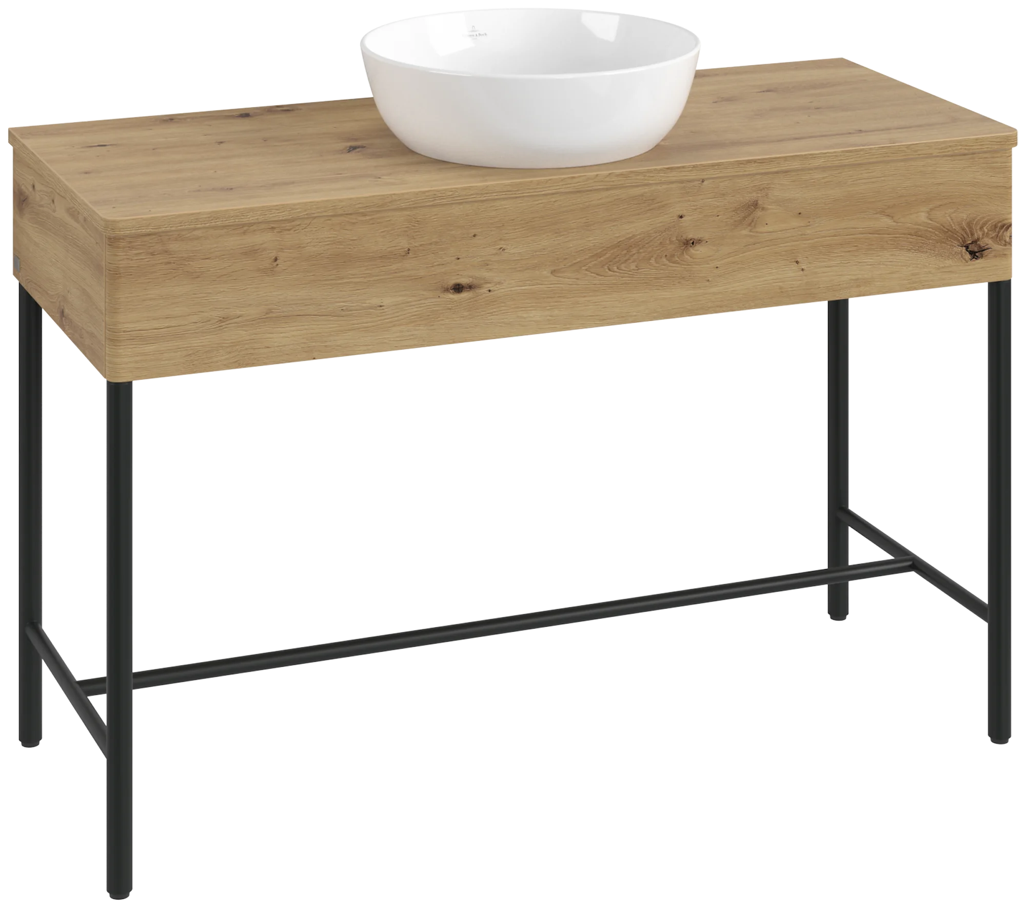 Villeroy & Boch Waschbeckenunterschrank Artis K62011, Eckig Oak Natural Touch, 1.200 x 782 x 500 mm, Push-to-open Funktion, 1 Auszug mit Antirutsch-Boden
