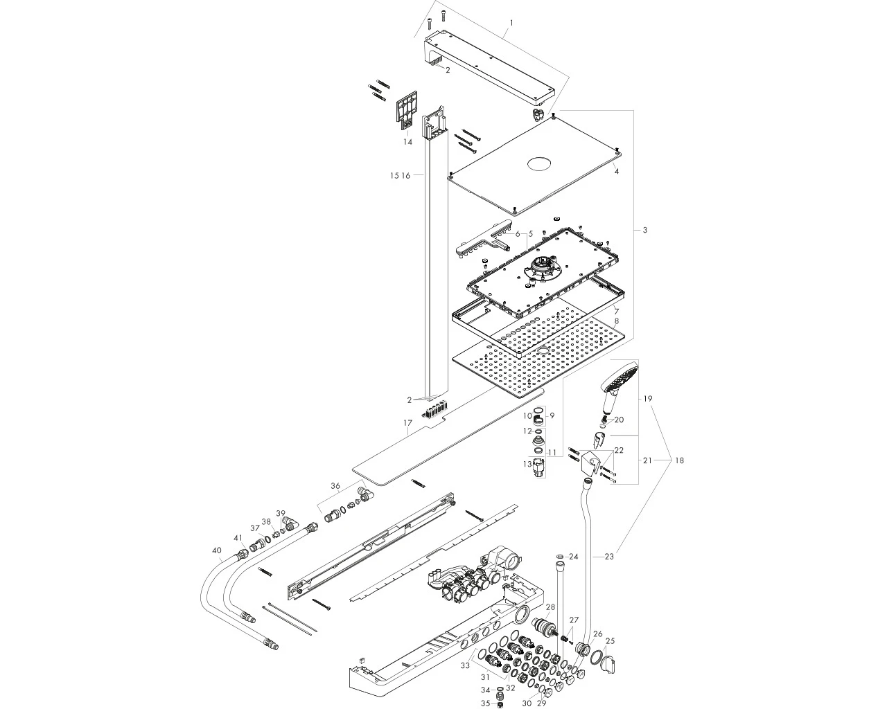 Showerpipe Rainmaker Select E 460 3jet weiss/chrom Showerpipe Rainmaker Select E 460 3jet weiss/chrom