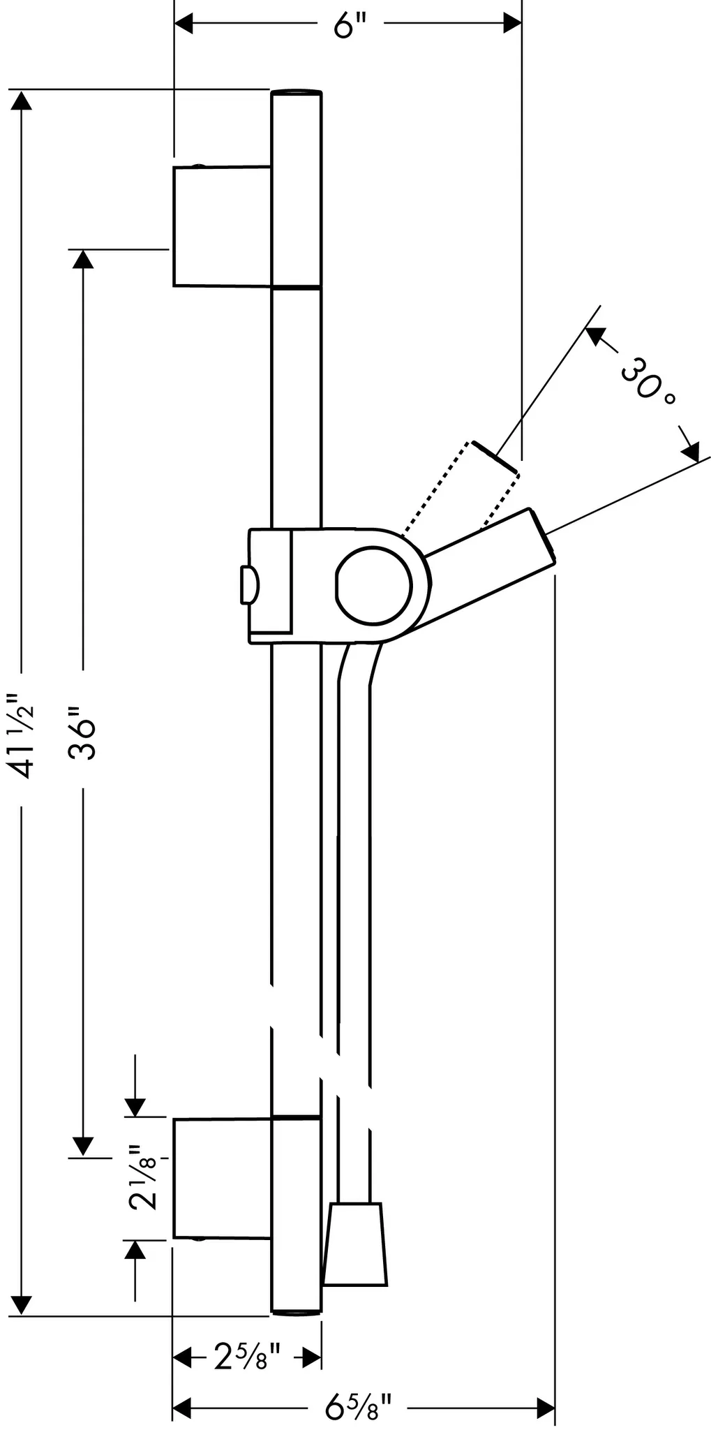Brausenstange Axor Uno chrom mit Schlauch