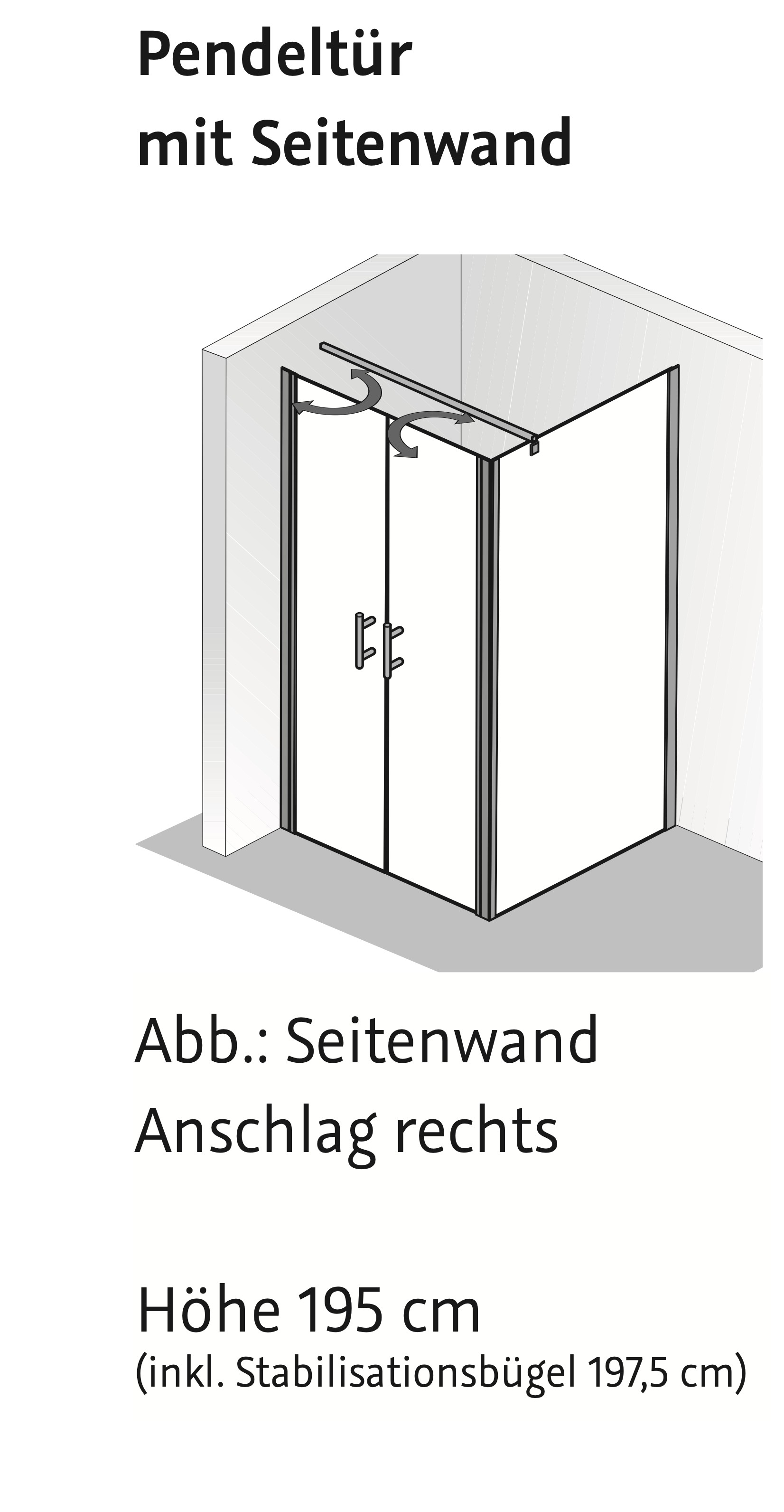 HSK gerahmte Pendeltür „Favorit Nova“ für Seitenwand Glas Mattierung mittig (65 cm), Profile Alu Silber-matt, H: 1950 mm HSK gerahmte Pendeltür „Favorit Nova“ für Seitenwand Glas Mattierung mittig (65 cm), Profile Alu Silber-matt, H: 1950 mm