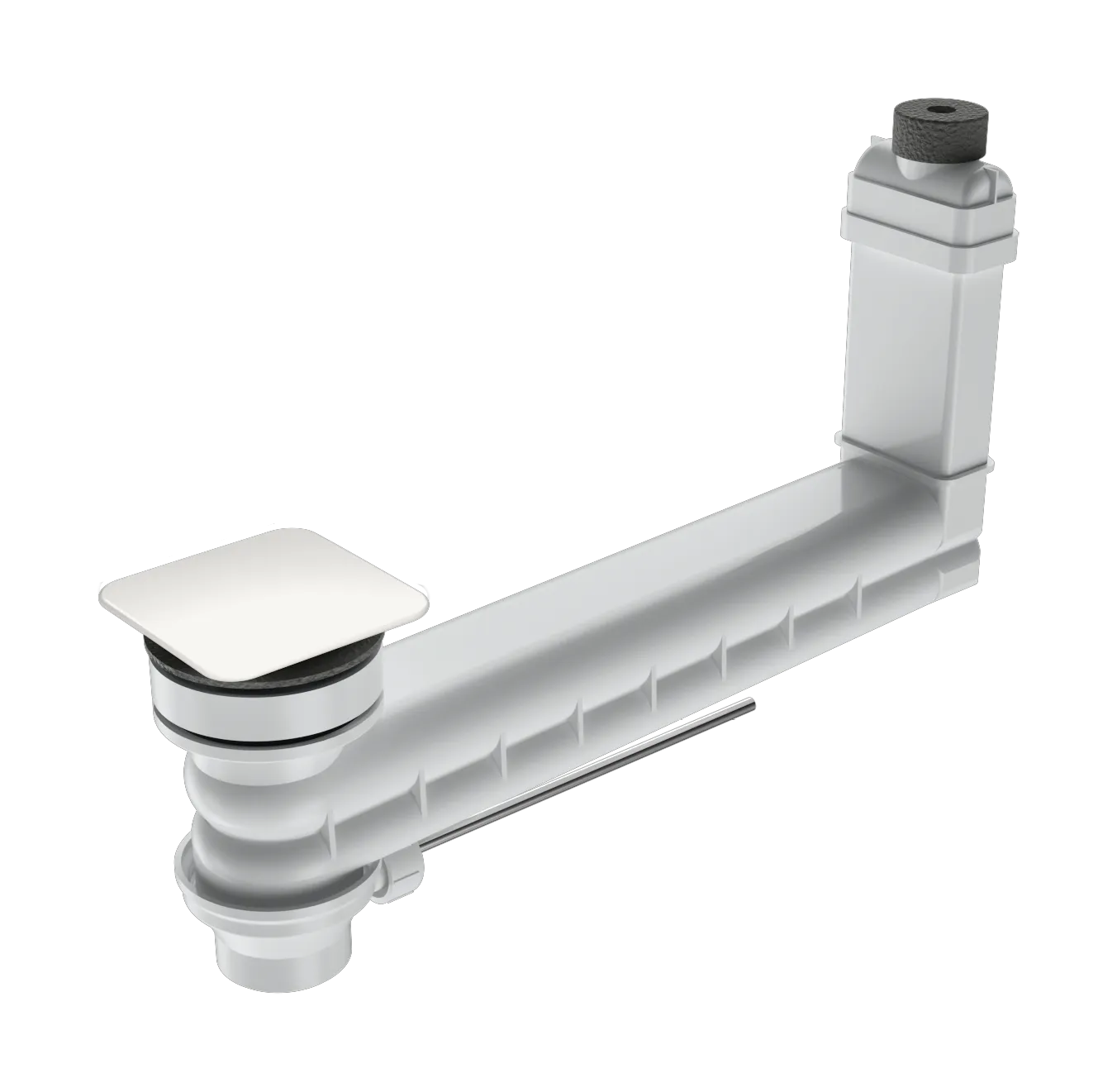 Mod. 3901 Ab- und Überlaufventil CLOU für Excenterbetätigung mit emailliertem eckigem Deckel, alpinweiß Mod. 3901 Ab- und Überlaufventil CLOU für Excenterbetätigung mit emailliertem eckigem Deckel, alpinweiß