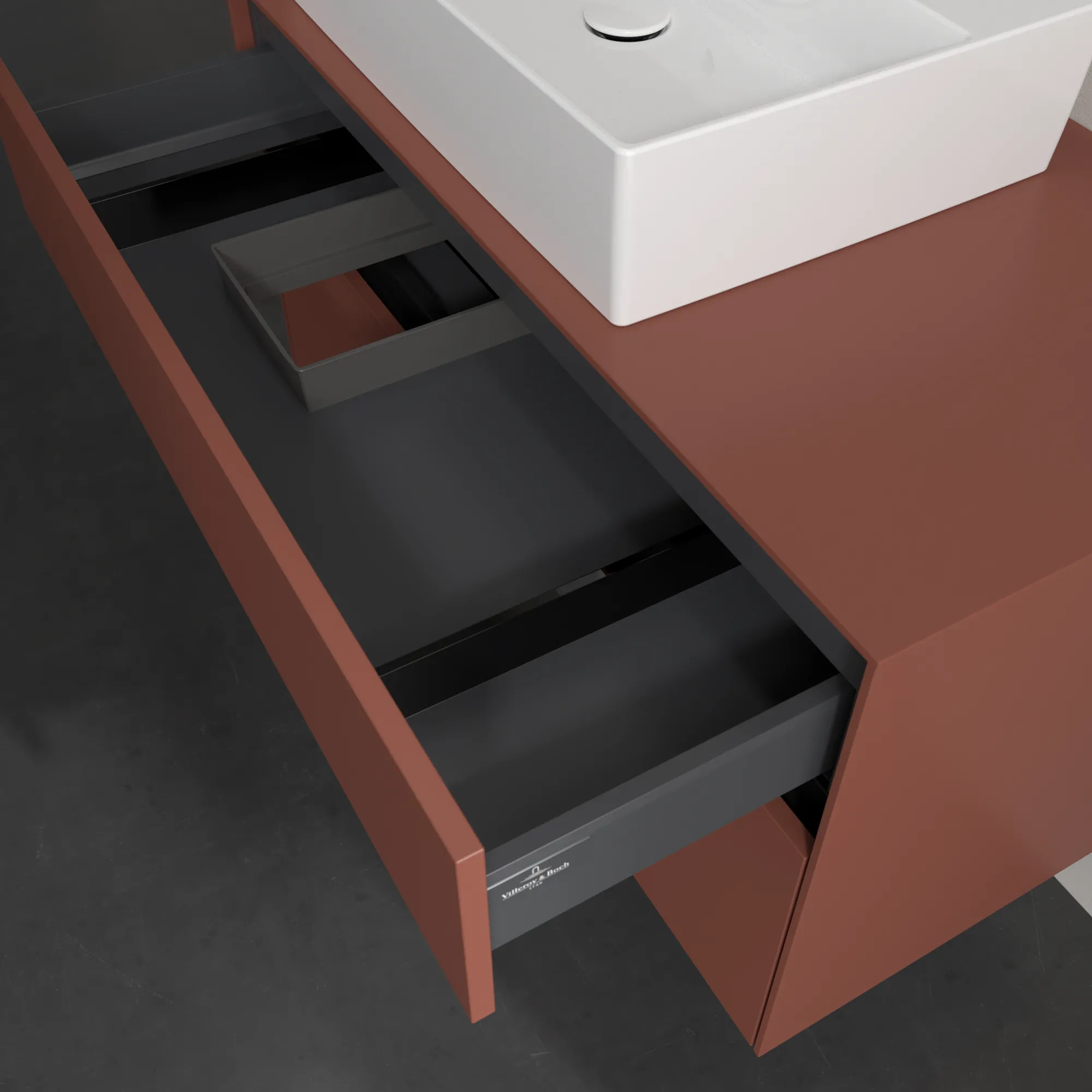 Villeroy & Boch Collaro Waschbeckenunterschrank C126B0, 1000x548x500mm, Wine Red