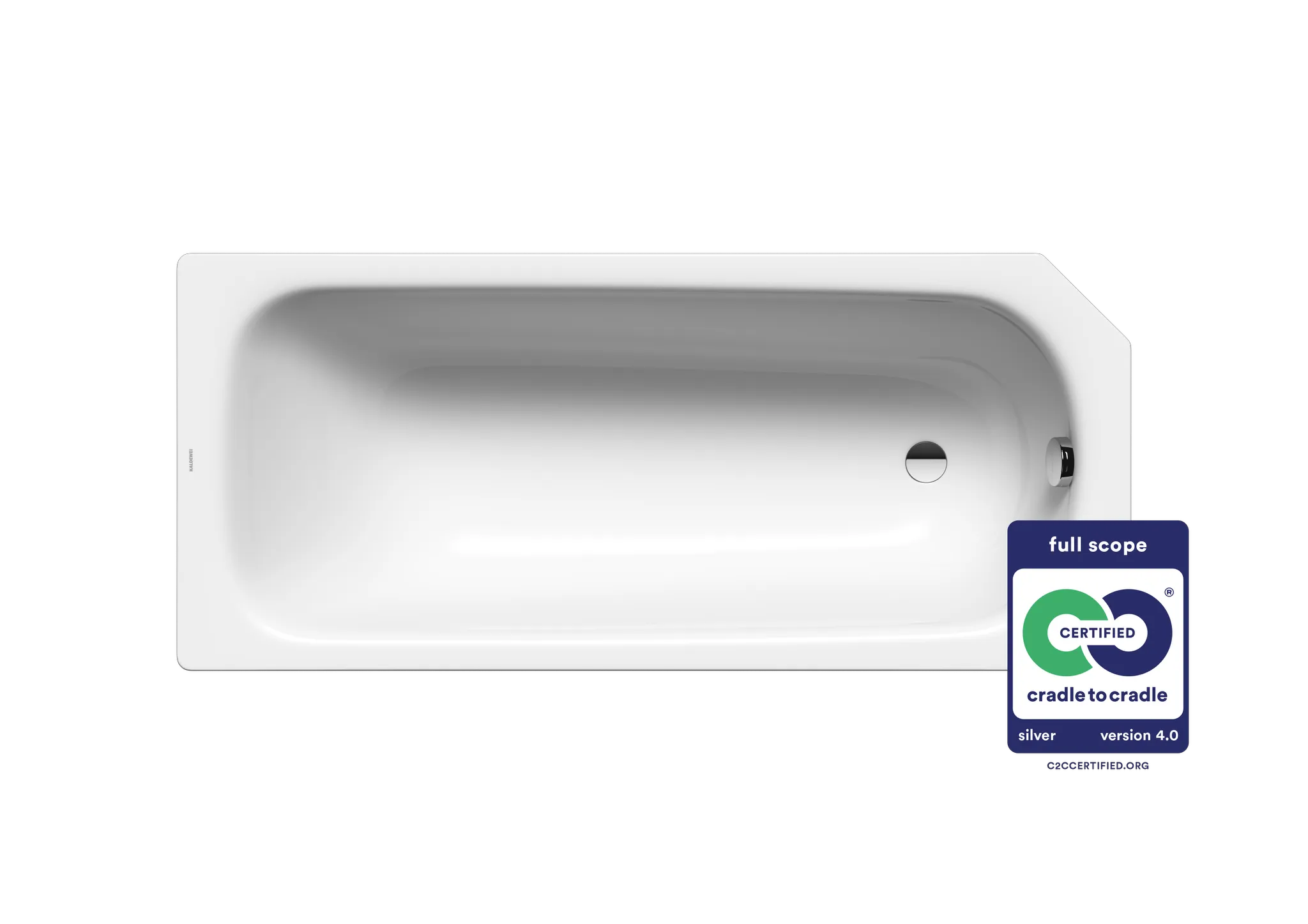 Kaldewei Badewanne „Saniform V3“ fünfeck rechteck 160 × 70 cm, ohne Wannenträger, ohne Grifflochbohrungen in alpinweiß