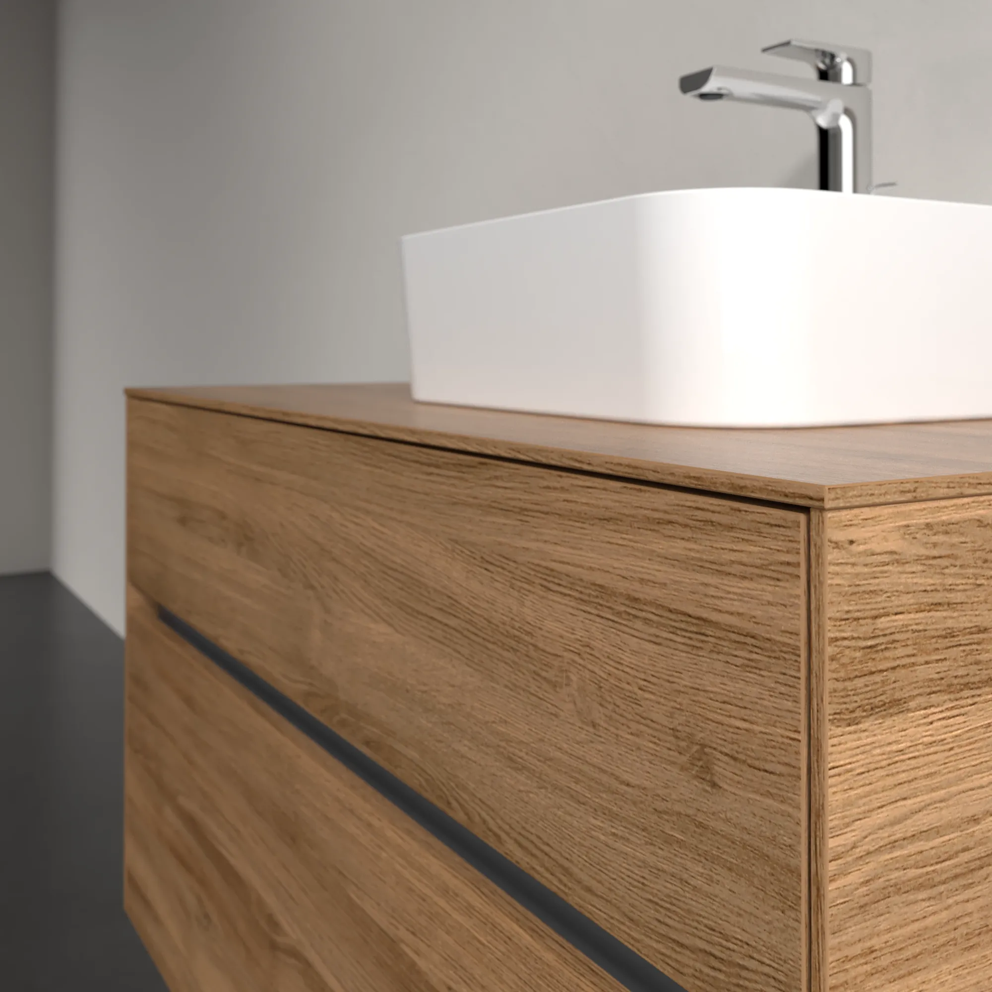 Villeroy & Boch Waschtischunterschrank „Collaro“ 1000 × 548 × 500 mm Kansas Oak, ohne Beleuchtung, für Becken rechts Villeroy & Boch Waschtischunterschrank „Collaro“ 1000 × 548 × 500 mm Kansas Oak, ohne Beleuchtung, für Becken rechts