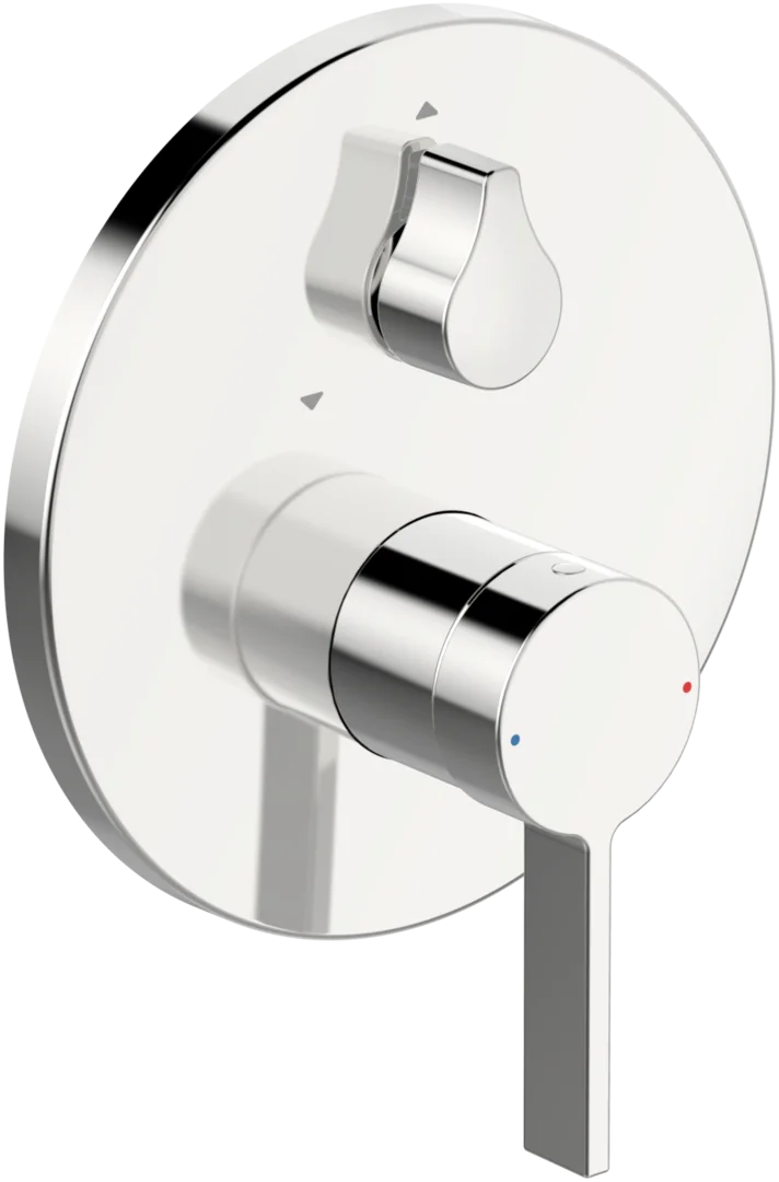 HansaLOFT Einhebelmischer Fertigmontageset für Wanne/Brause, Rosette rund mit Sicherungseinrichtung Chrom