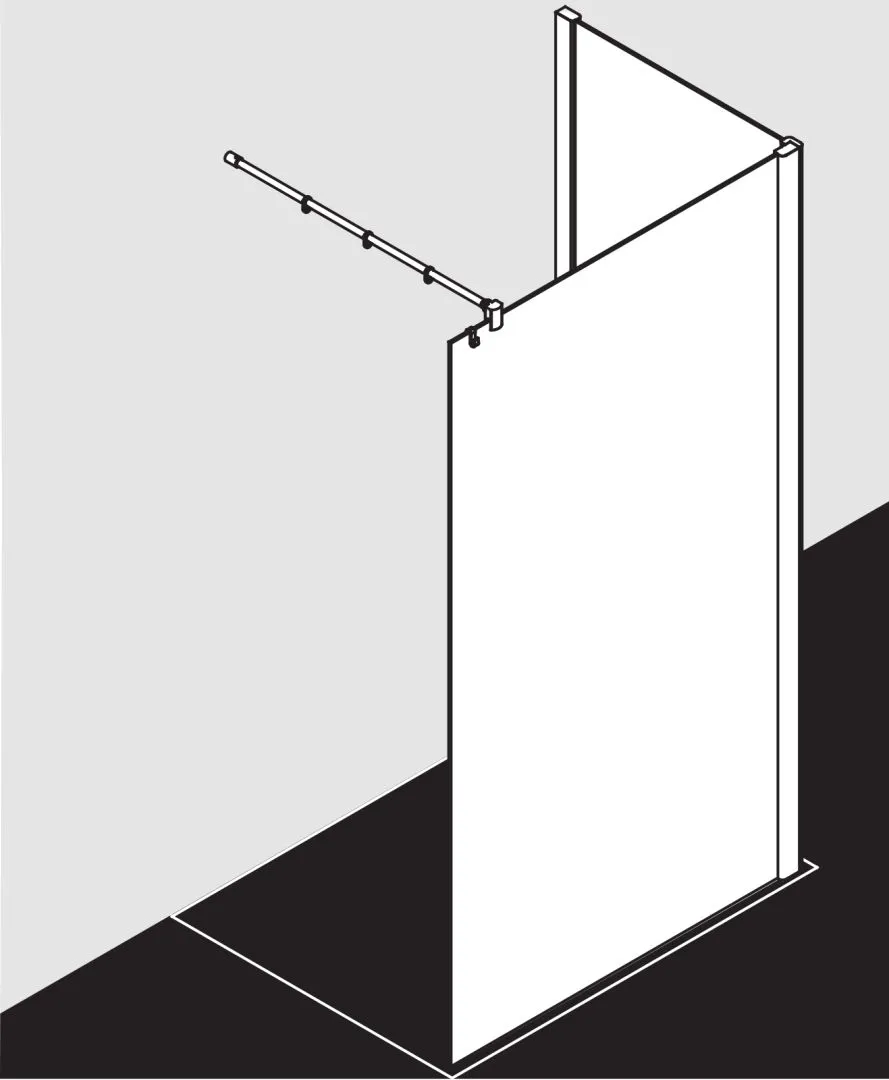 Kermi Duschdesign Walk-In-Duschkabine WALK-IN Wall „PASA XP“ Glas Klar, Profile Silber Mattglanz, BV: 720 - 750 mm WE: 730 - 760 mm H: 1850 mm
