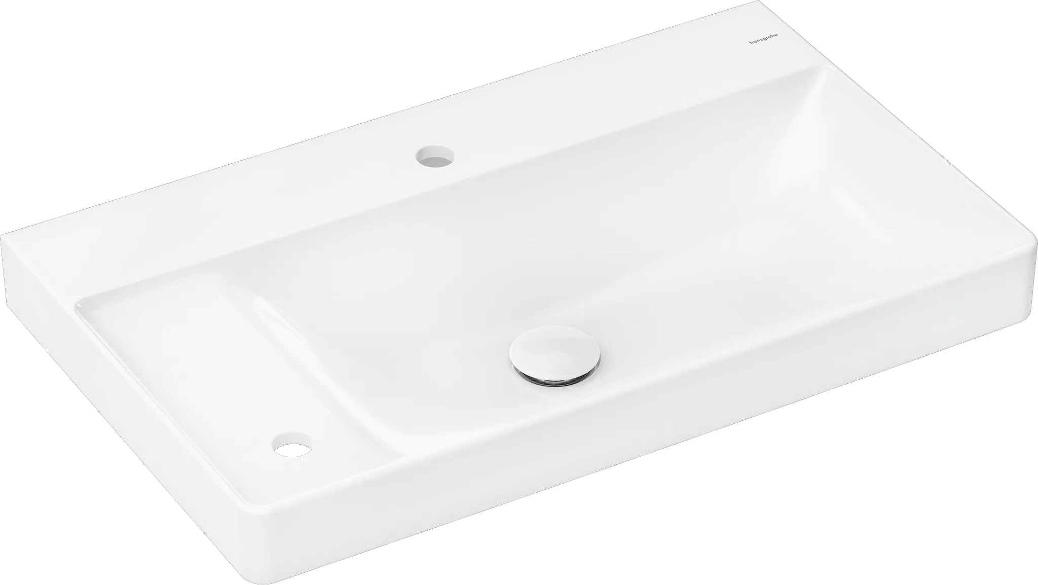 Hansgrohe Xelu Q Waschtisch mit Ablage links 800⁄480, SmartClean, Weiß Hansgrohe Xelu Q Waschtisch mit Ablage links 800⁄480, SmartClean, Weiß