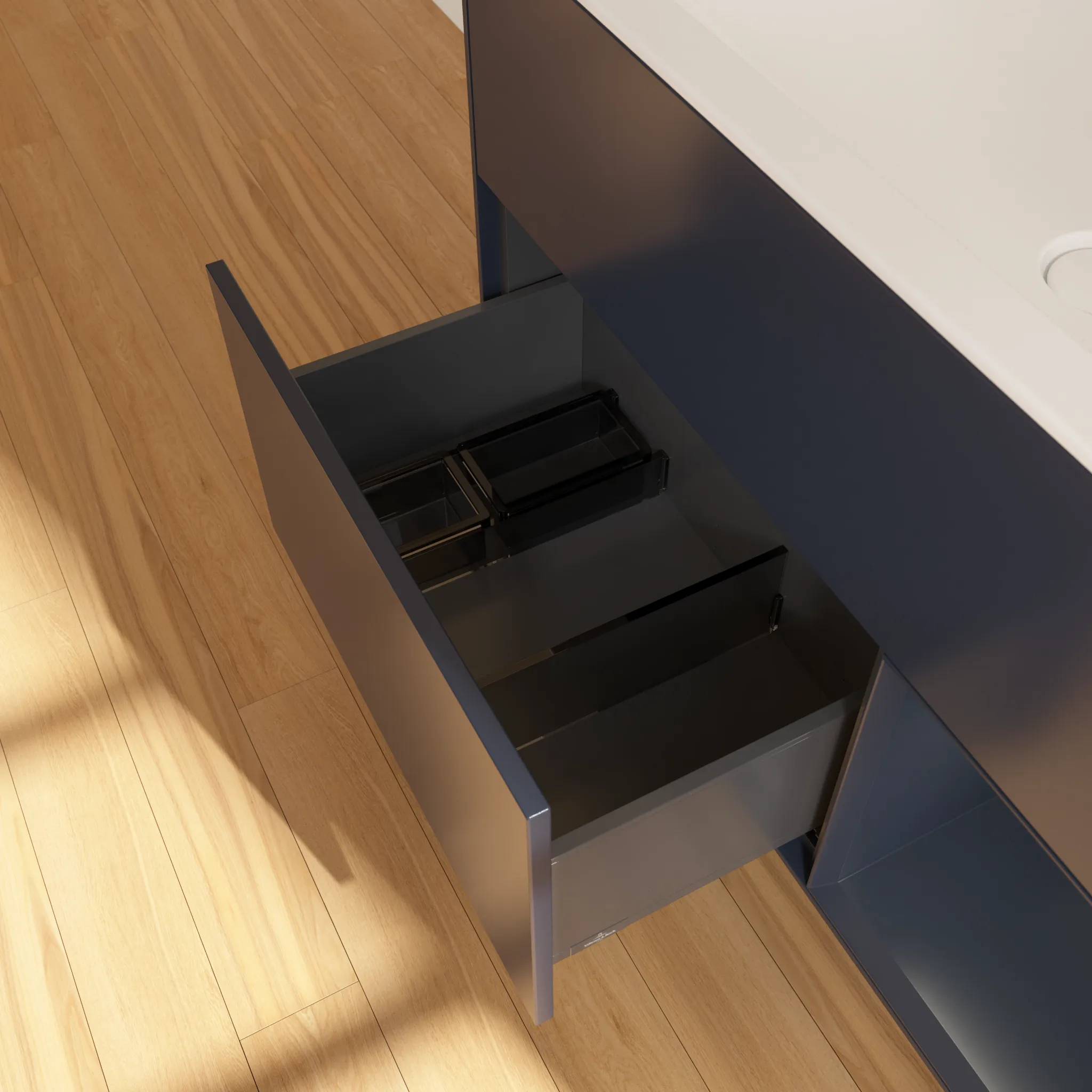 Villeroy & Boch Waschtischunterschrank „Finion“ für Schrankwaschtisch 996 × 591 × 498 mm Midnight Blue Matt Lacquer, für Becken mittig Villeroy & Boch Waschtischunterschrank „Finion“ für Schrankwaschtisch 996 × 591 × 498 mm Midnight Blue Matt Lacquer, für Becken mittig