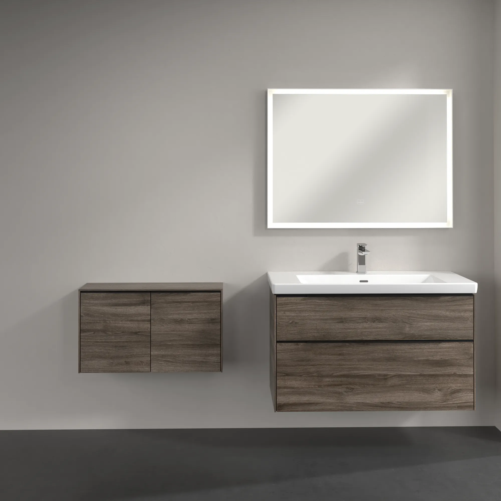 Villeroy & Boch Sideboard Subway 3.0 C60001, Stone Oak, 728 x 423 x 240 mm, 2 Türen, SoftClosing, Wandmontage
