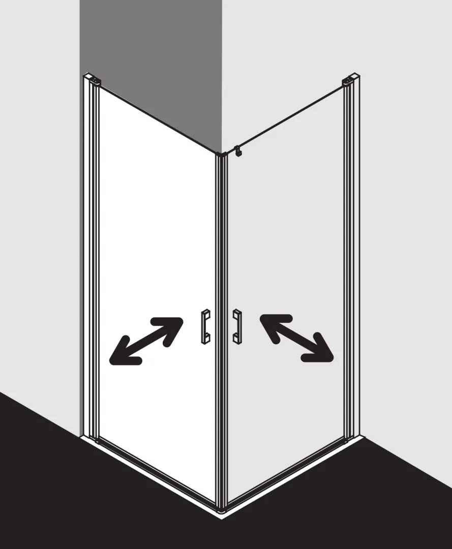 Kermi Duschtür Eckeinstieg (Pendeltüren) Halbteil links „LIGA“ 185 cm Glas Klar, Profile Silber Hochglanz, Drehtür einteilig Kermi Duschtür Eckeinstieg (Pendeltüren) Halbteil links „LIGA“ 185 cm Glas Klar, Profile Silber Hochglanz, Drehtür einteilig