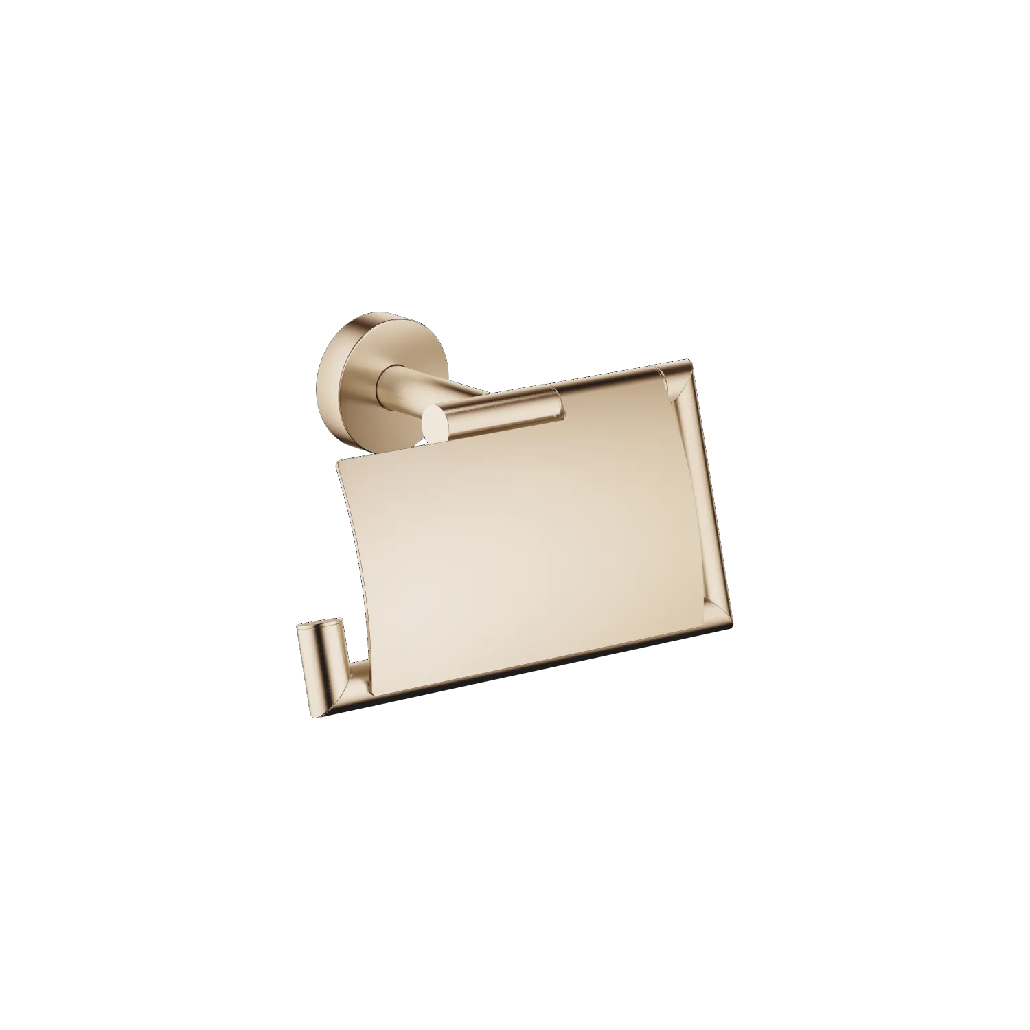 Dornbracht Papierrollenhalter mit Deckel SERIENSPEZIFISCH - Champagne gebürstet (22kt Gold), Breite 150 mm, Höhe 95 mm, Rosette Durchmesser 40 mm, Ausladung 40 mm Dornbracht Papierrollenhalter mit Deckel SERIENSPEZIFISCH - Champagne gebürstet (22kt Gold), Breite 150 mm, Höhe 95 mm, Rosette Durchmesser 40 mm, Ausladung 40 mm