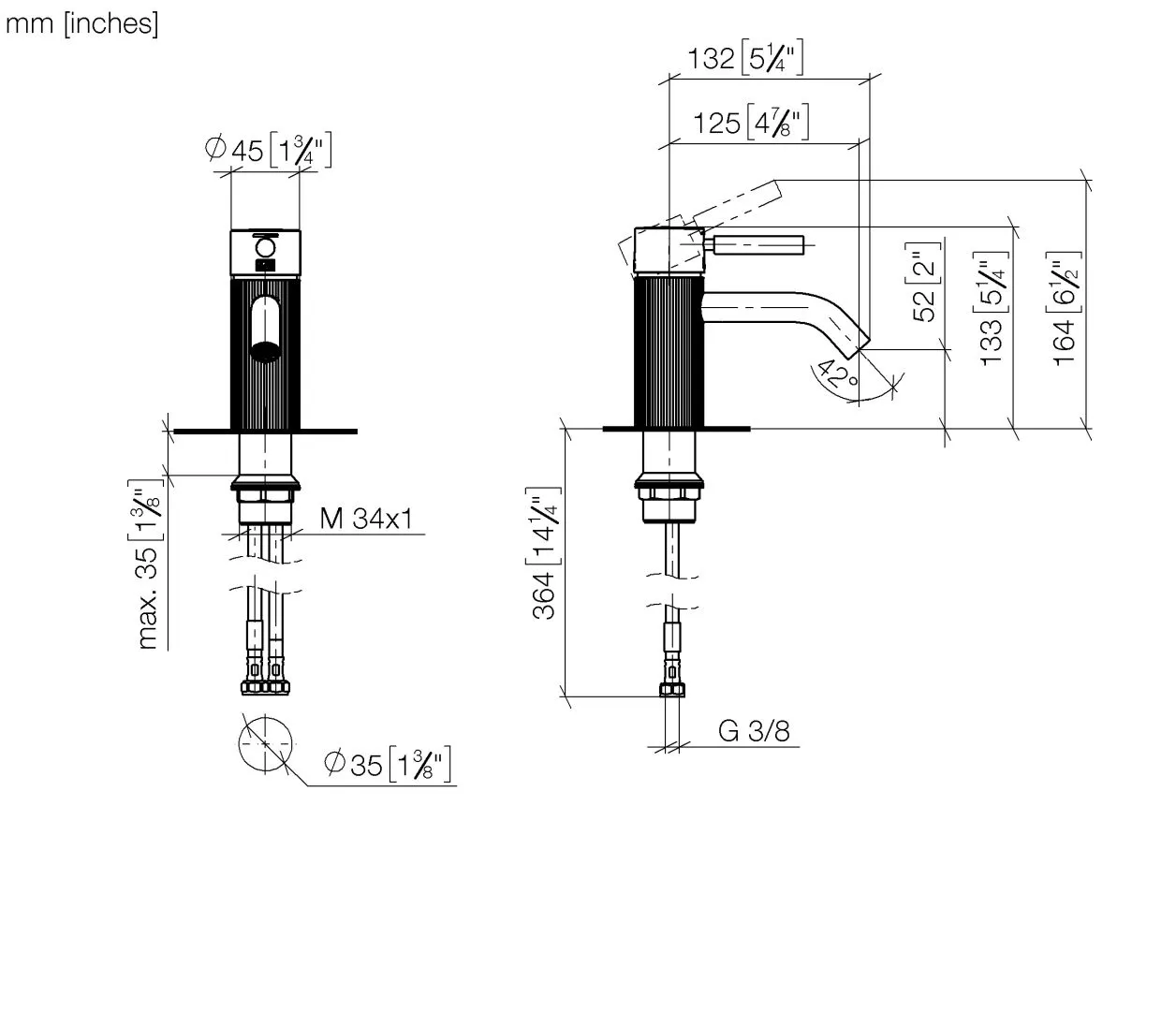 Waschtisch-Einhandbatterie ohne Ablaufgarnitur META Chrom 33530660