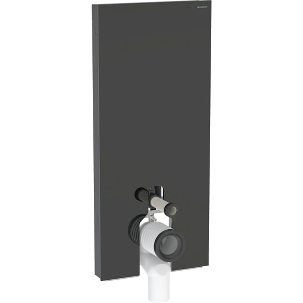 Monolith Sanitärmodul für Stand-WC, 114 cm, Frontverkleidung aus Glas: Glas schwarz, Aluminium schwarzchrom Monolith Sanitärmodul für Stand-WC, 114 cm, Frontverkleidung aus Glas: Glas schwarz, Aluminium schwarzchrom